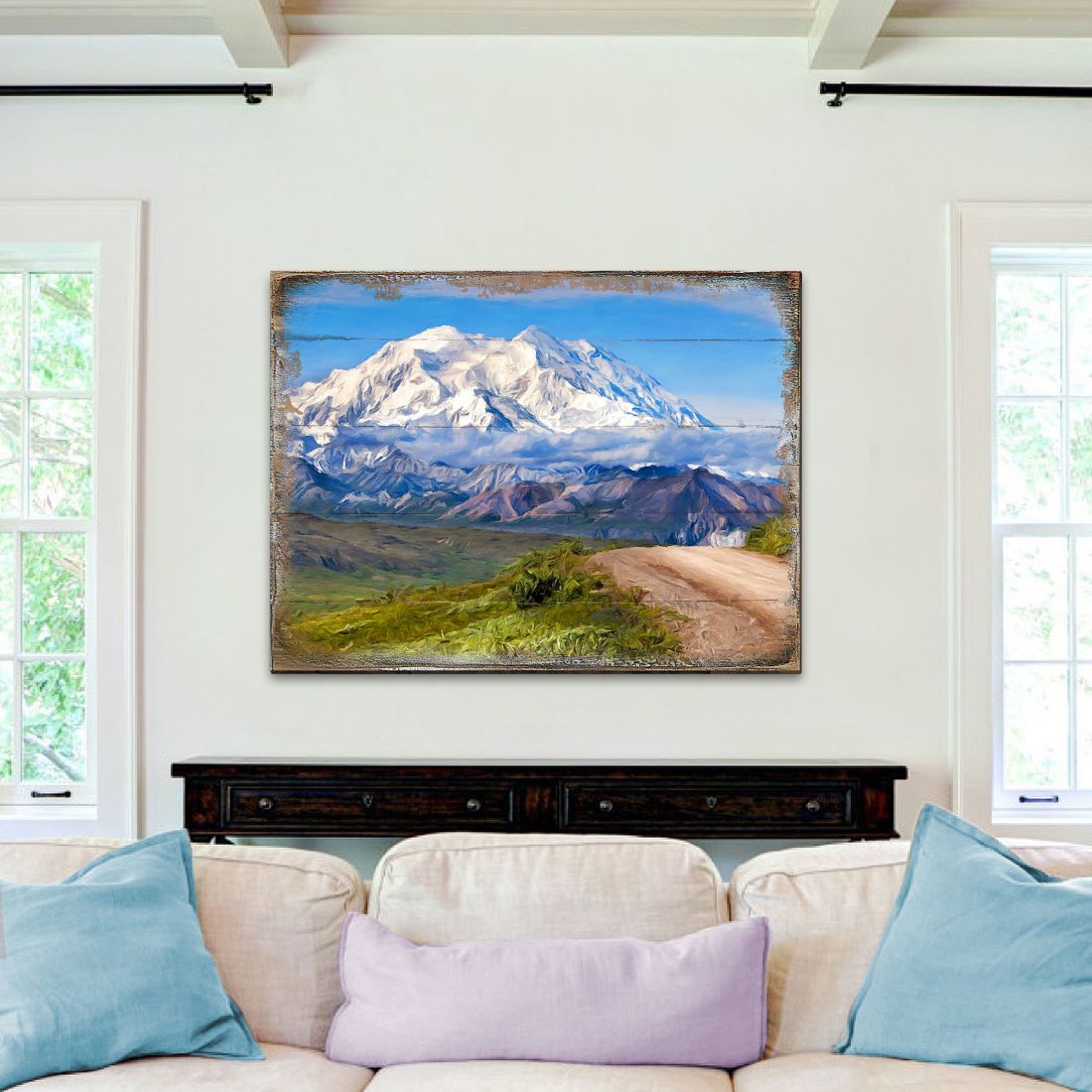 Mountain View Art Wooden Wall Art by Nature Wonders - Nature Wildlife Decor  - 95242B