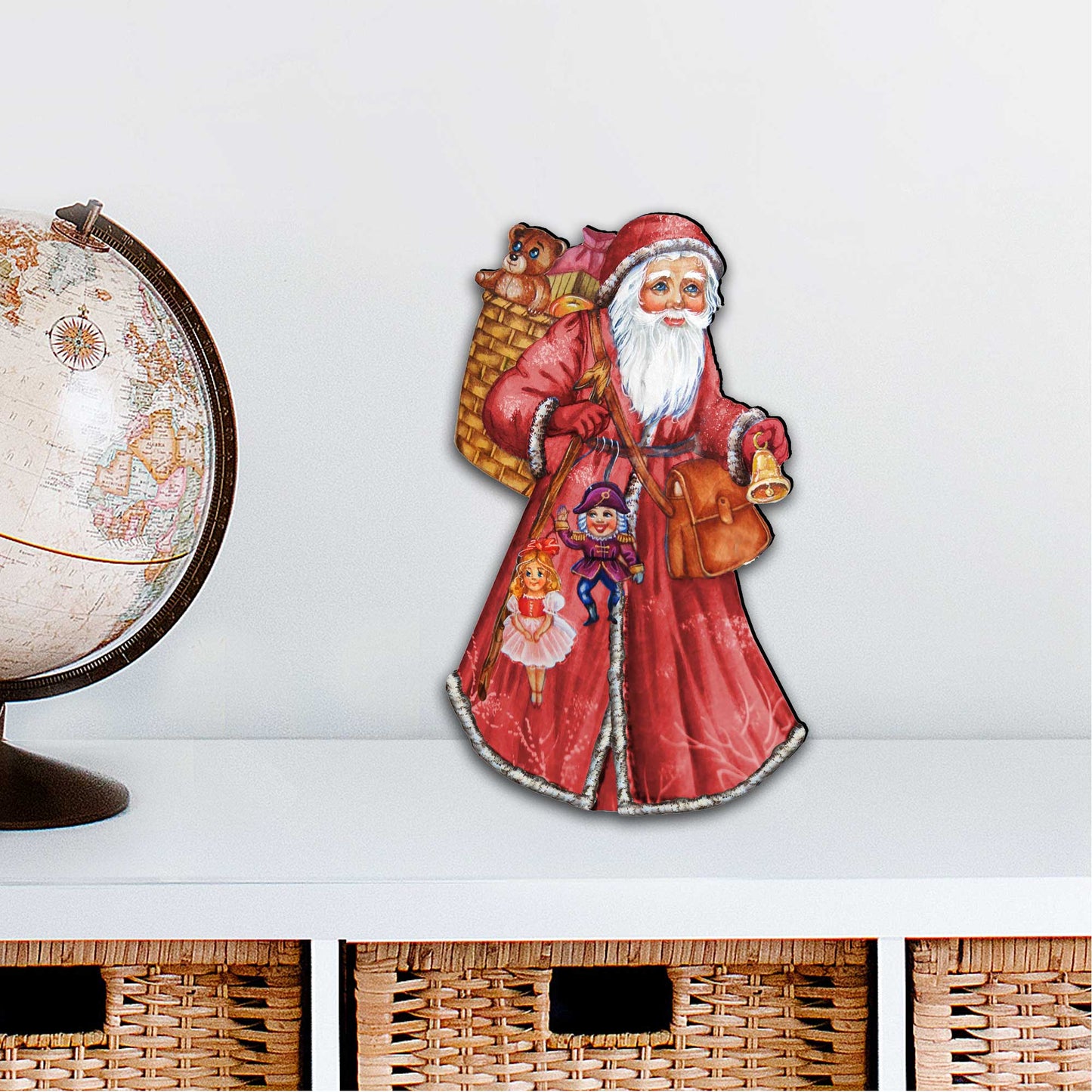 Saint Nick Christmas Door Decor by G. DeBrekht - Christmas Santa Snowman Decor - 8124120H