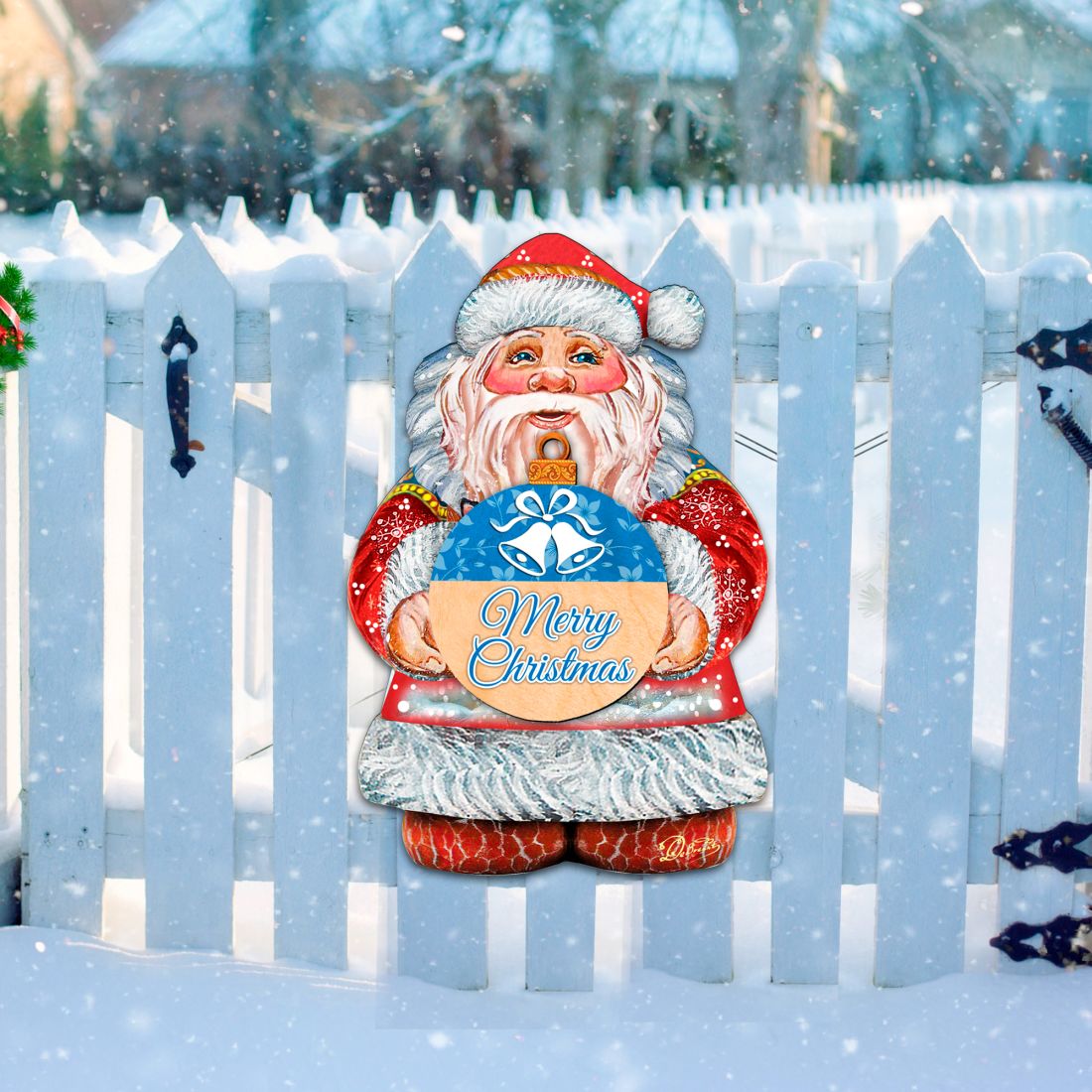 Merry Christmas Door Decor by G. DeBrekht - Christmas Santa Snowman Decor - 8117810H-MC