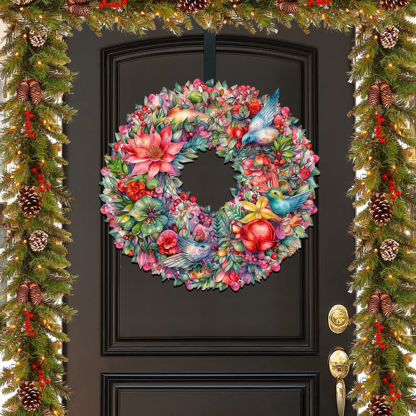 Summer Blooms Wreath Holiday Door Decor by G. Debrekht - Spring Easter Decor - 8611072H