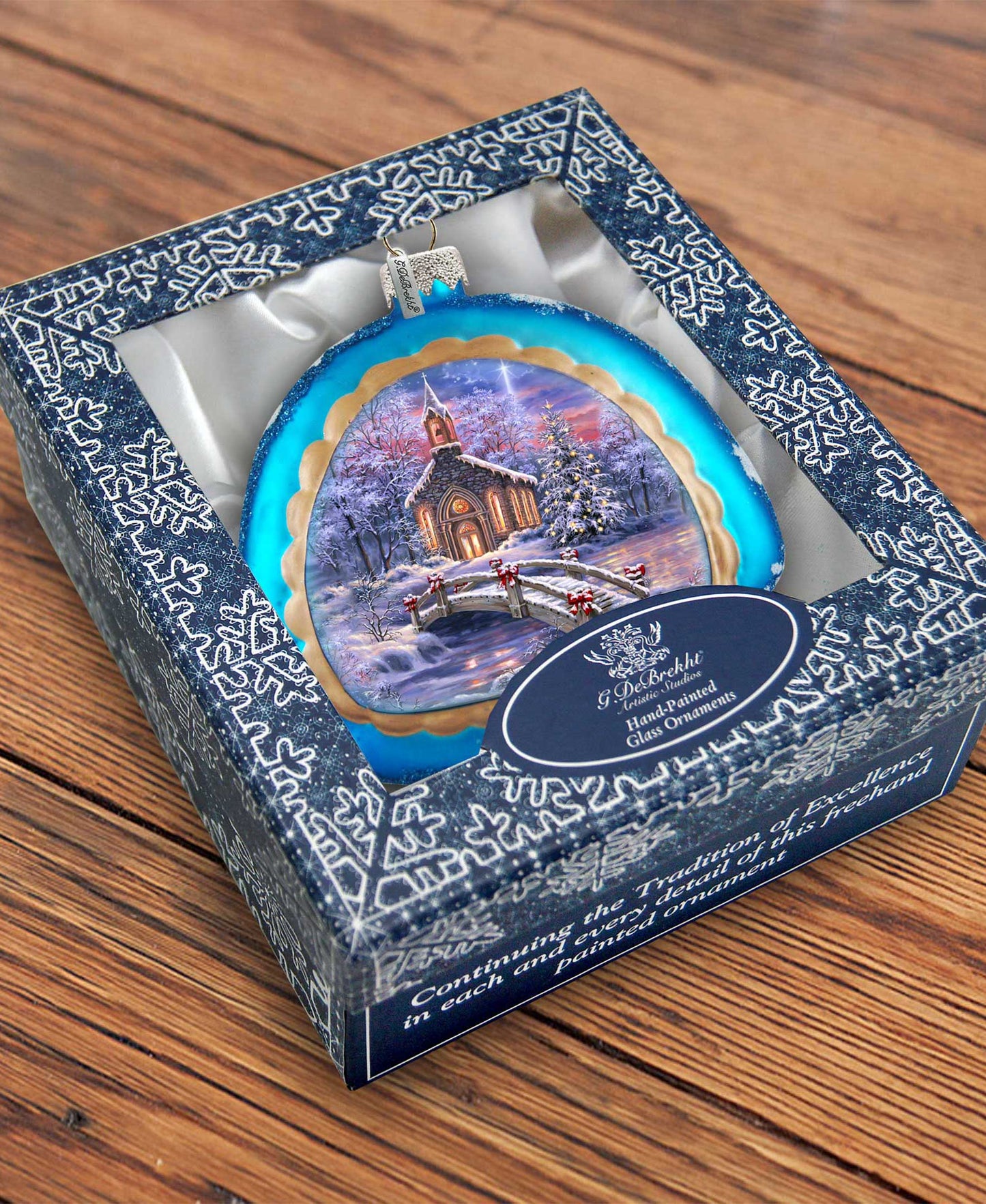 O Come Emmanuel Rainbow Glass Christmas Ornament by D. Gelsinger - Nativity Holiday Decor - 756-026-DG