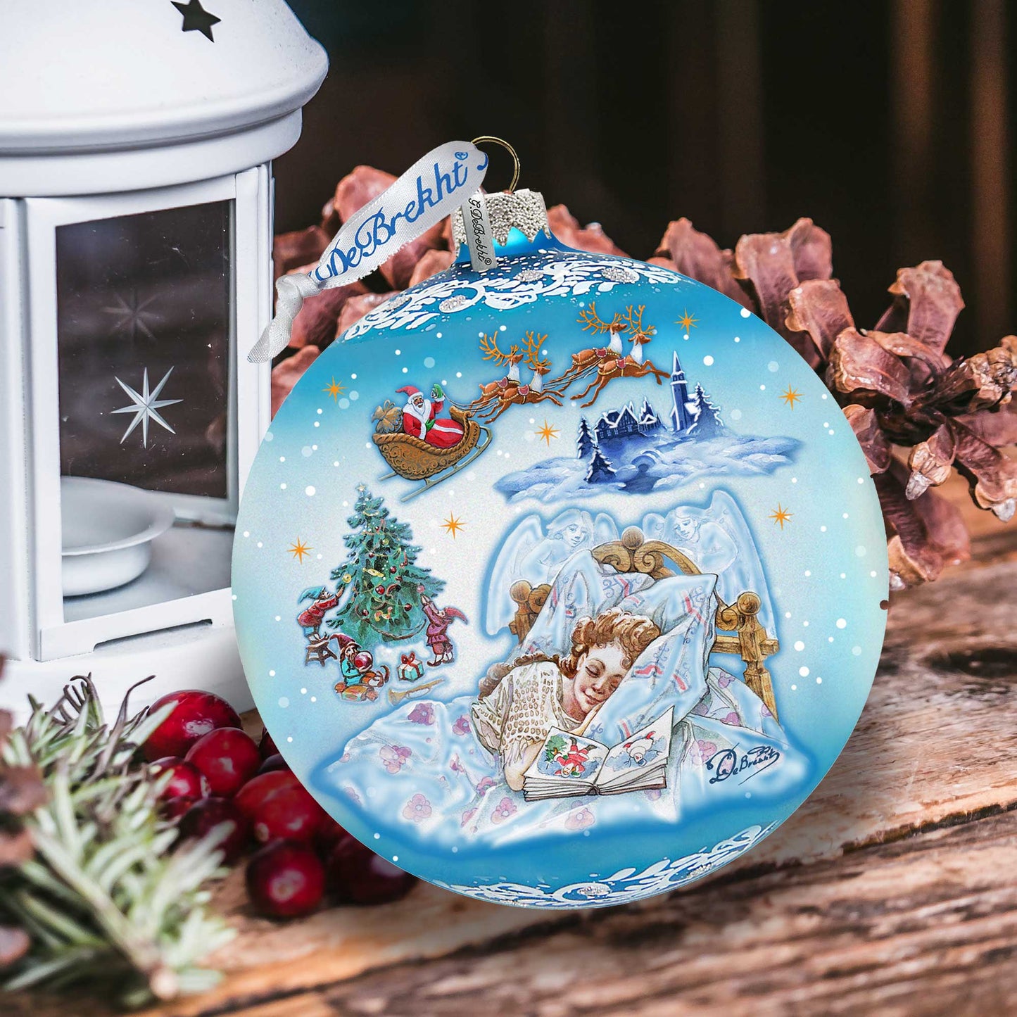 Winter Fairy Tale Dream Glass Ornament Limited Edition by G. DeBrekht - Santa Snowman Decor - 73831-1