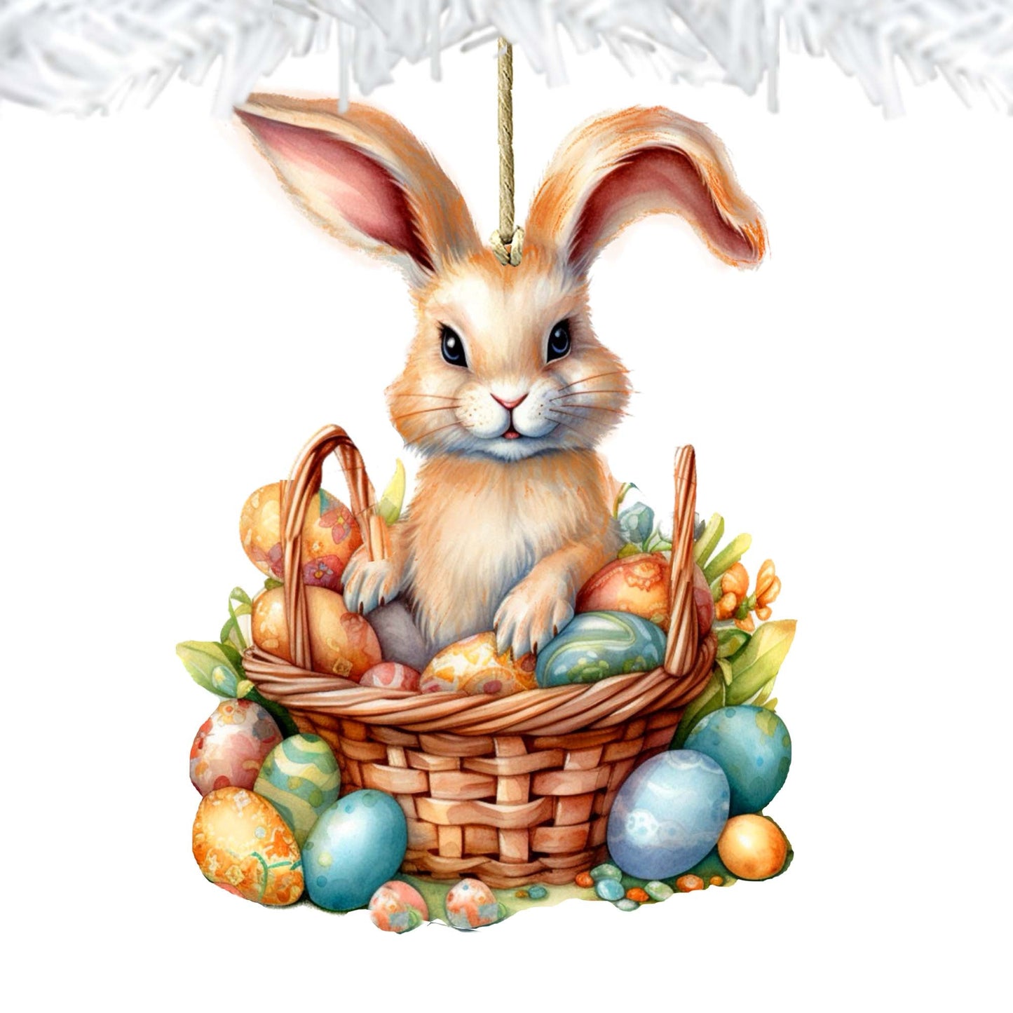 Easter Bunny Wooden Ornaments by G. DeBrekht Easter Spring Decor - 8652770