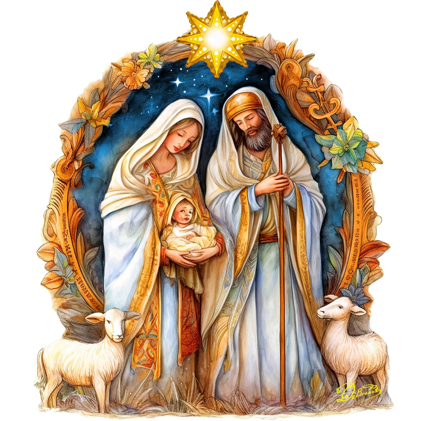 Nostalgic Nativity Scene Holiday Door Decor by G. Debrekht - Nativity Holiday Decor - 8611074H