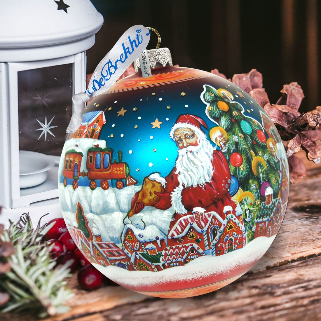 Gingerbread House Glass Ornament Limited Edition by G. DeBrekht - Christmas Santa Snowman Decor - 73858