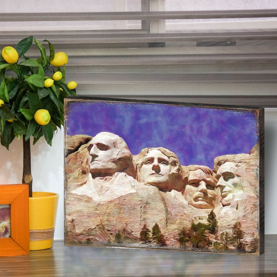 Amarante Mount Rushmore Wooden Wall Art by Nature Wonders - Nature Wildlife Decor  - 95247B