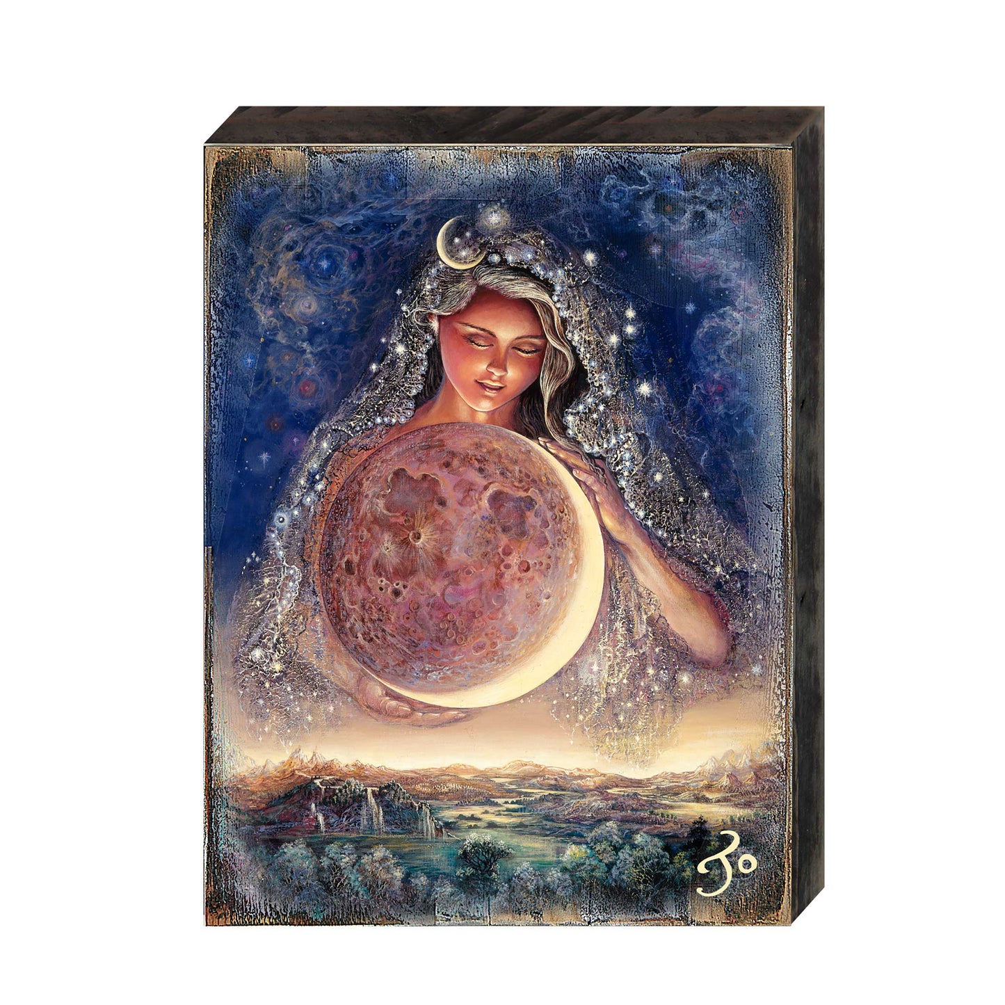 Moon Goddess Fantasy Wooden Wall Art by Josephine Wall - Fantasy Décor - 852119-JW