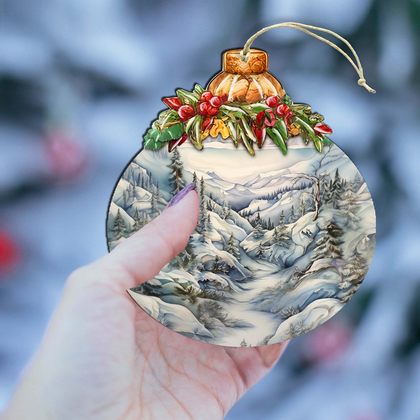 Alaska's Nature's Beauty Wooden Ornaments by G.Debrekht - Wildlife Holiday Decor - 870035