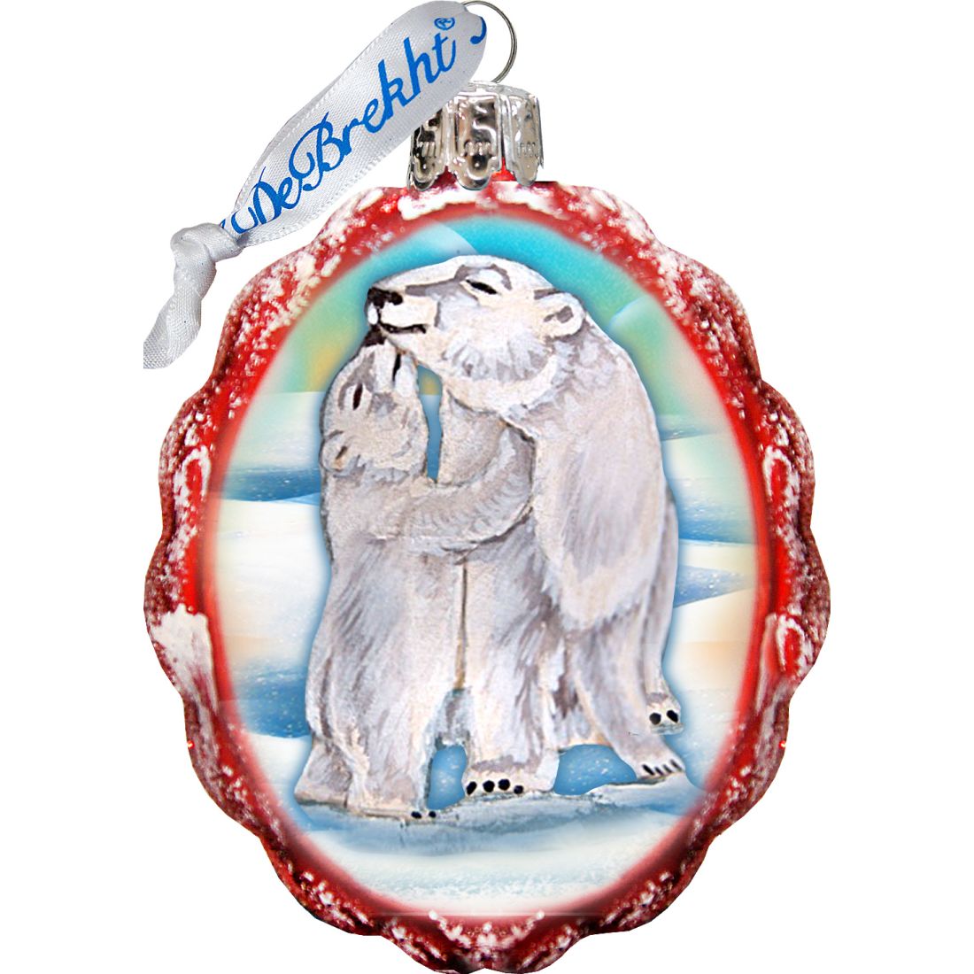 White Winter Mercury Glass Ornaments Set of 3 by G. DeBrekht - Wildlife Holiday Decor - 770111S3