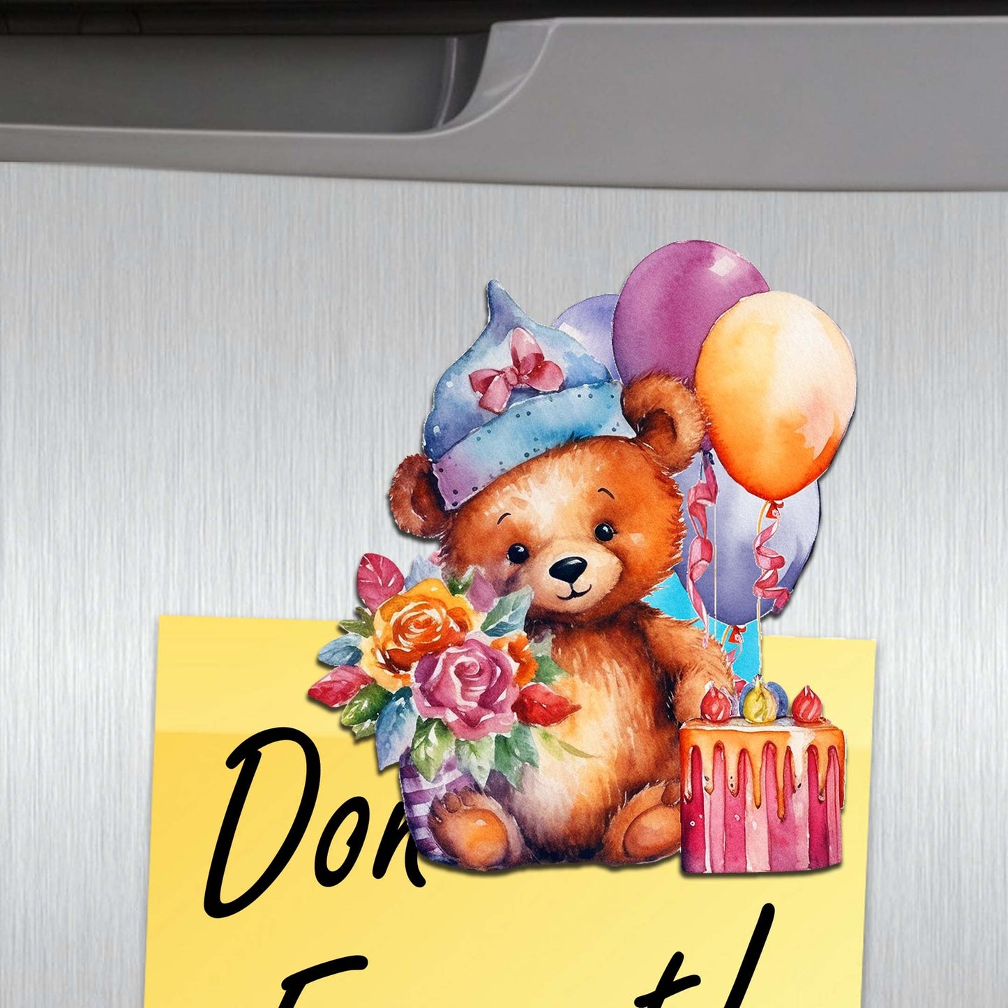 Happy Birthday Decorative Wooden Magnets Set of 6 by G. Debrekht - Family Love Decor - 8090035G-S6