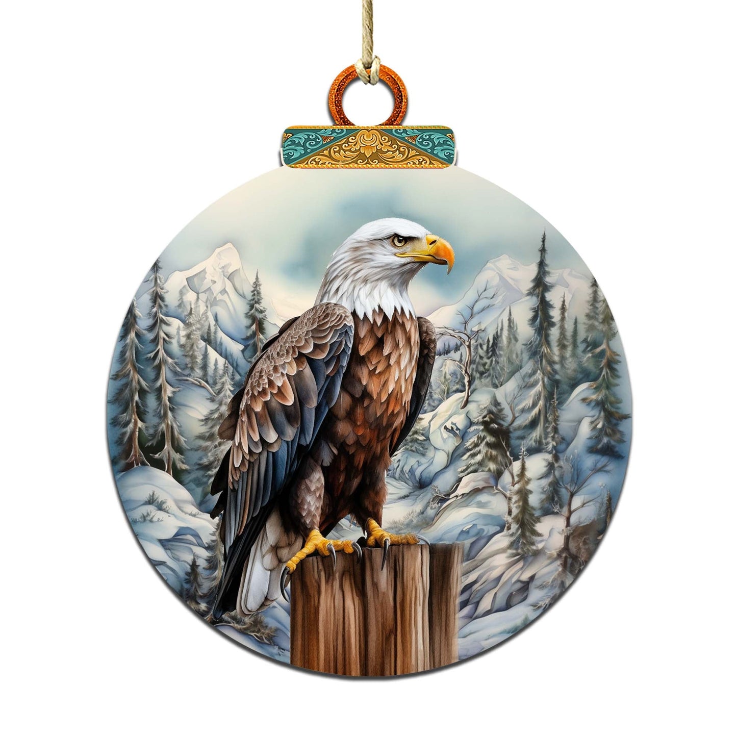 Bald Eagle in Alaska Wooden Ornaments by G.Debrekht - Wildlife Holiday Decor - 870061