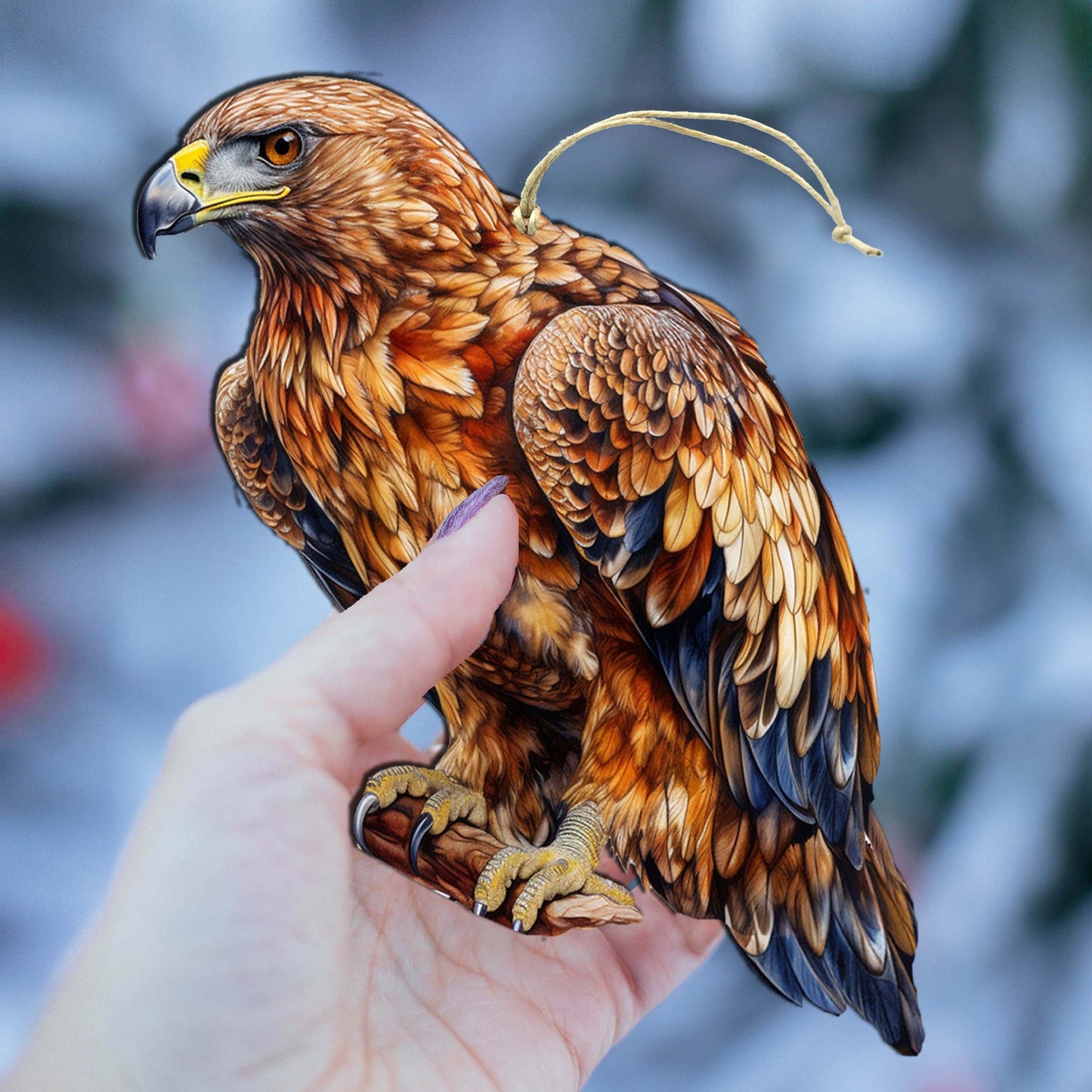 Alaskan Golden Eagle Wooden Ornaments by G.Debrekht - Wildlife Holiday Decor - 8710101-5