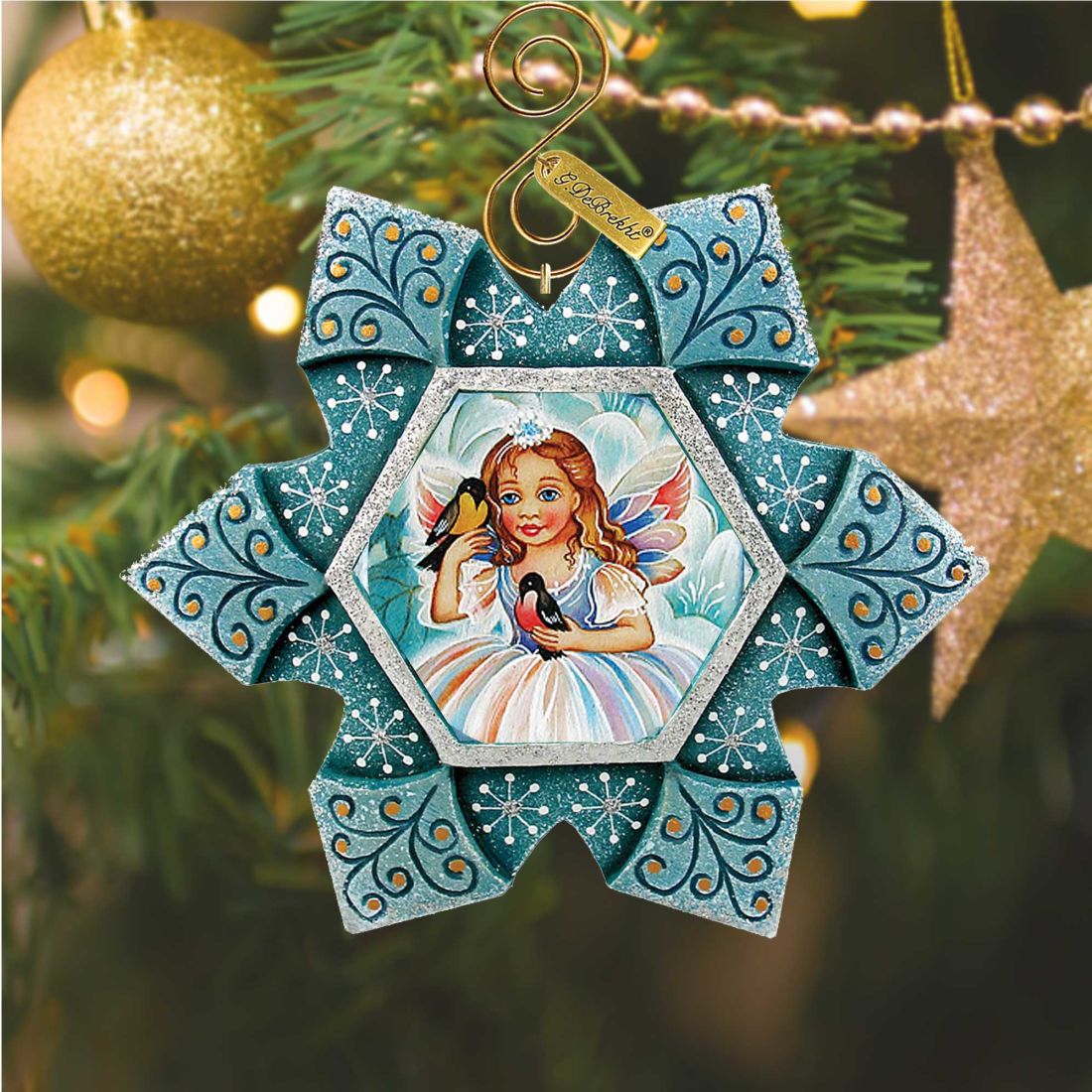 Fairy Snowflake Sculpted Hand-Painted Christmas Ornament by G. DeBrekht - Christmas Decor - 6102193