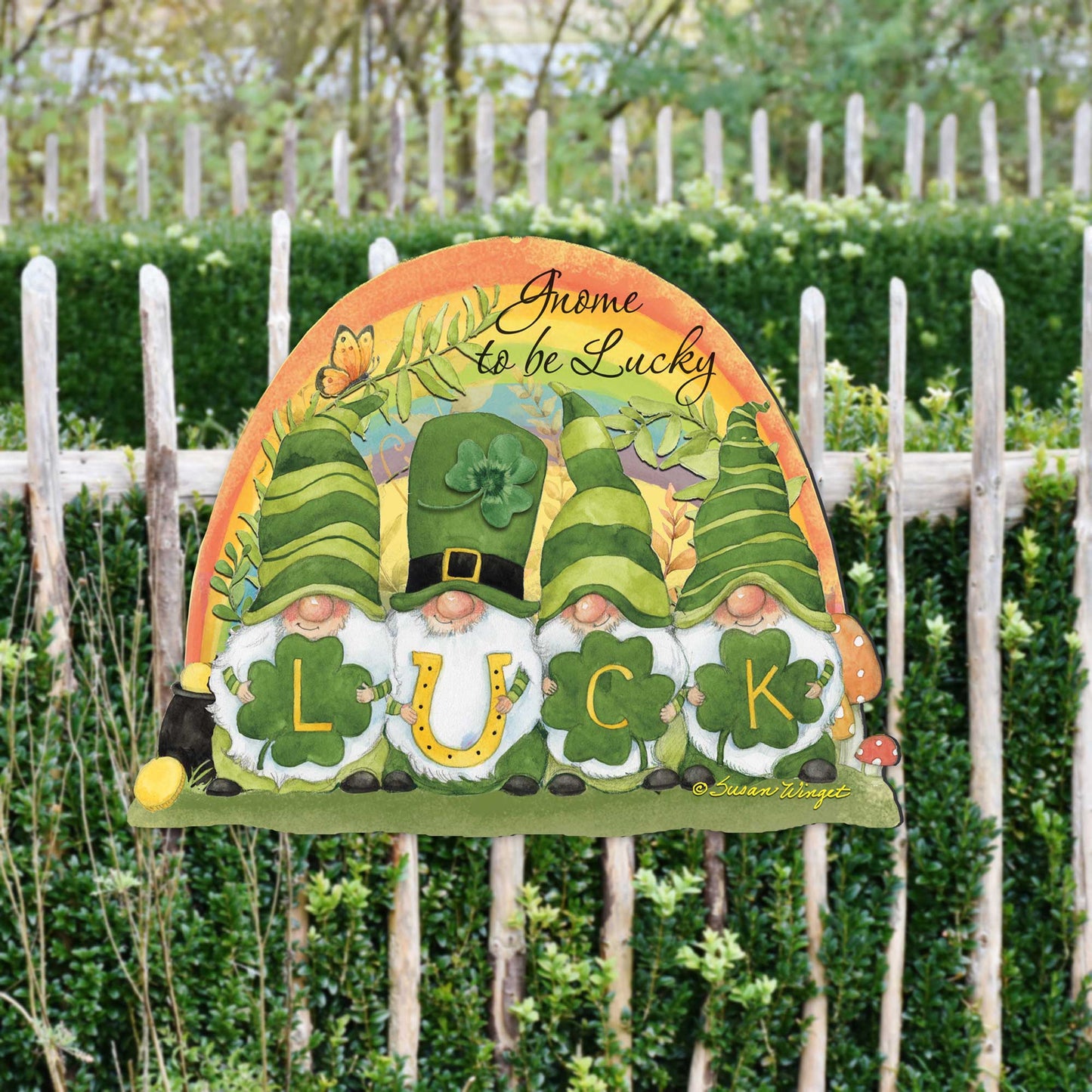 St Patrick's Gnome Holiday Door Decor by Susan Winget - Celtic Decor - 8471110H-SW