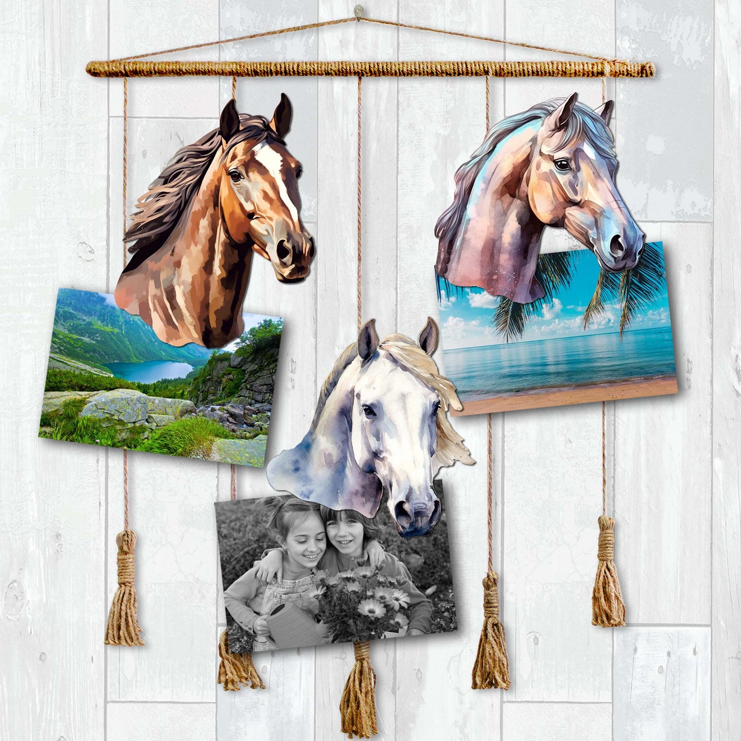 Horses Decorative Wooden Clip-on Ornaments Set of 3 by G. Debrekht - Christmas Decor - 8091039C-S3