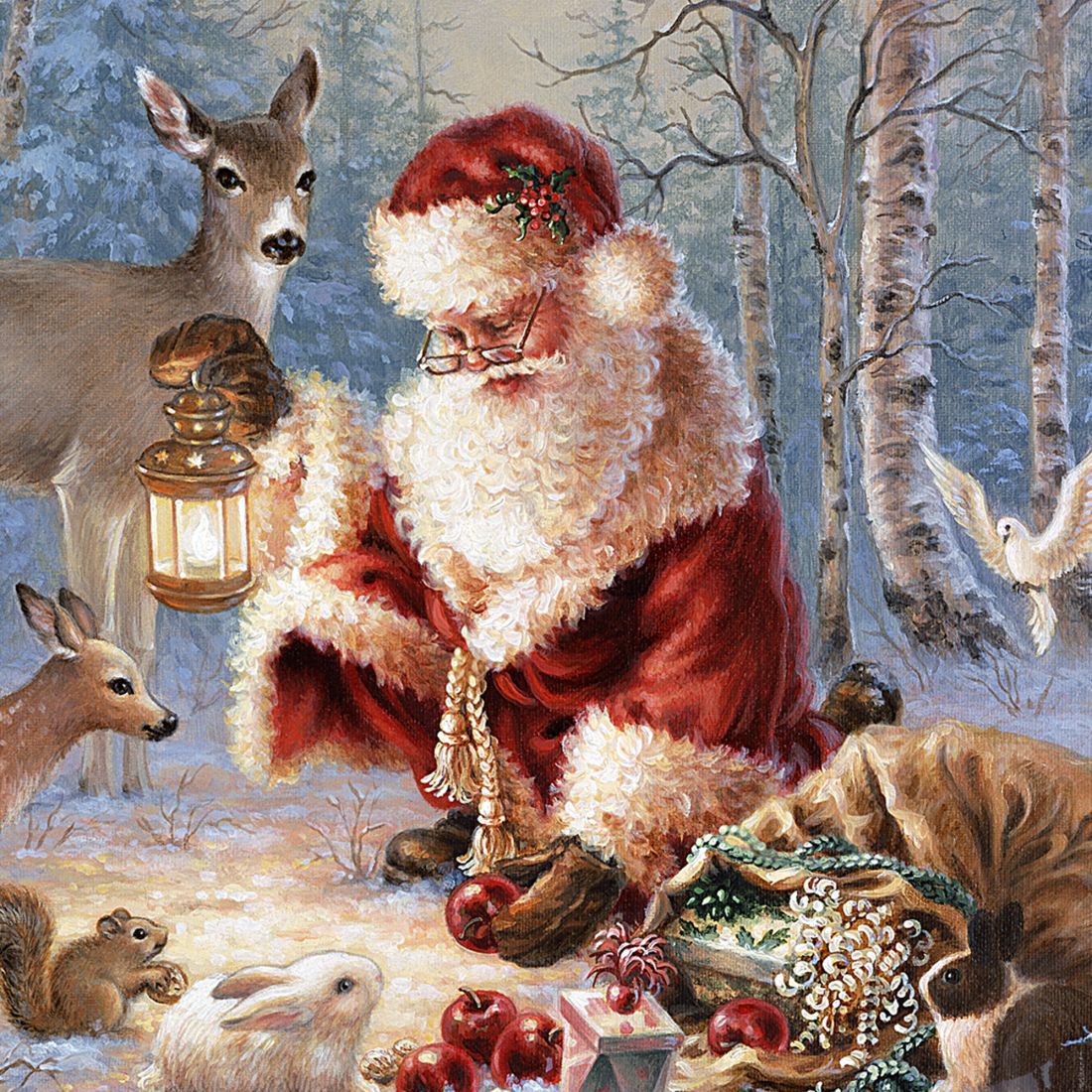 Abundance of Joy Art Wooden Wall Art by D Gelsinger - Christmas Santa and Snowman Decor - 95601B-0104