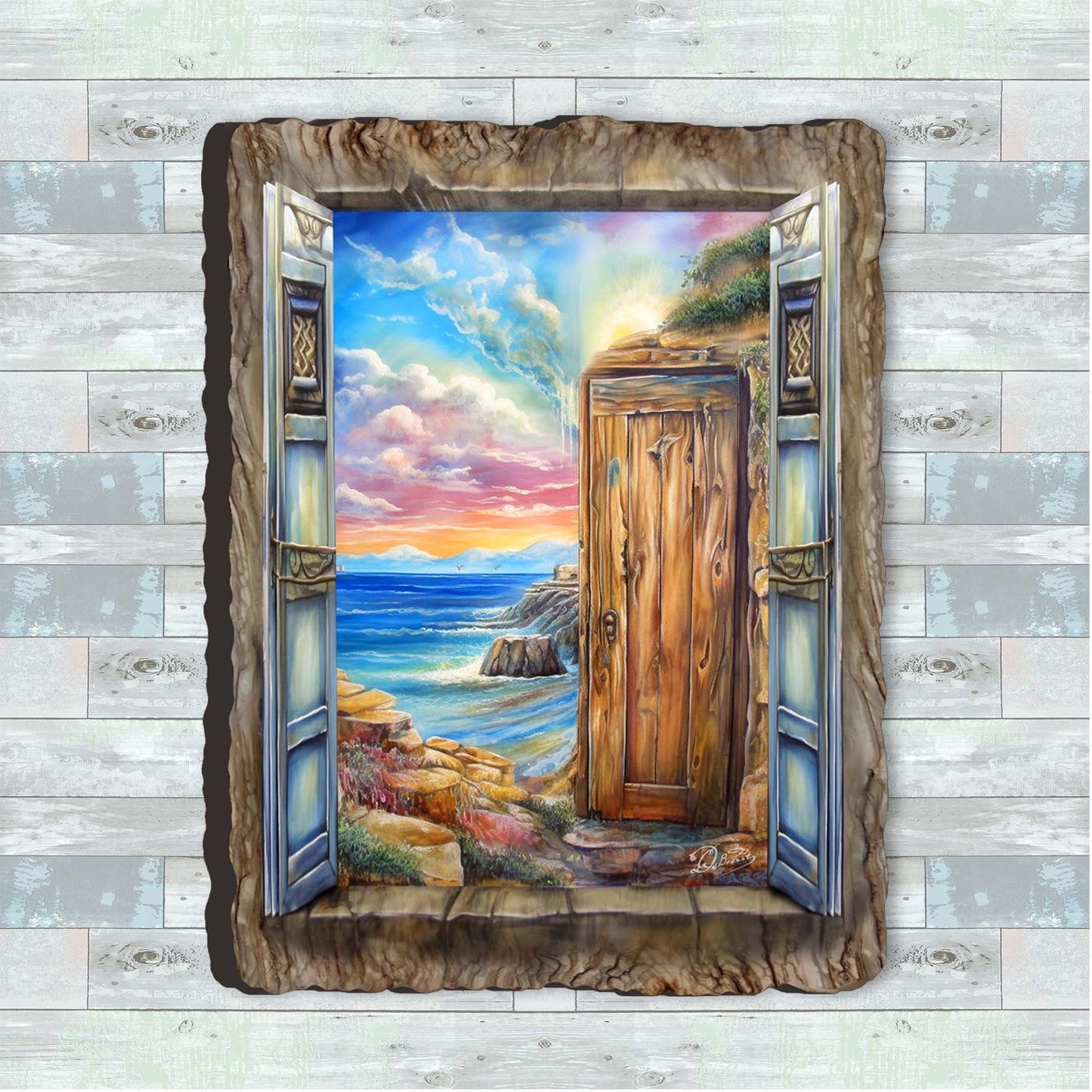 Coastal Serenity Window Wall Art by G. DeBrekht Coastal Decor - 8492106W