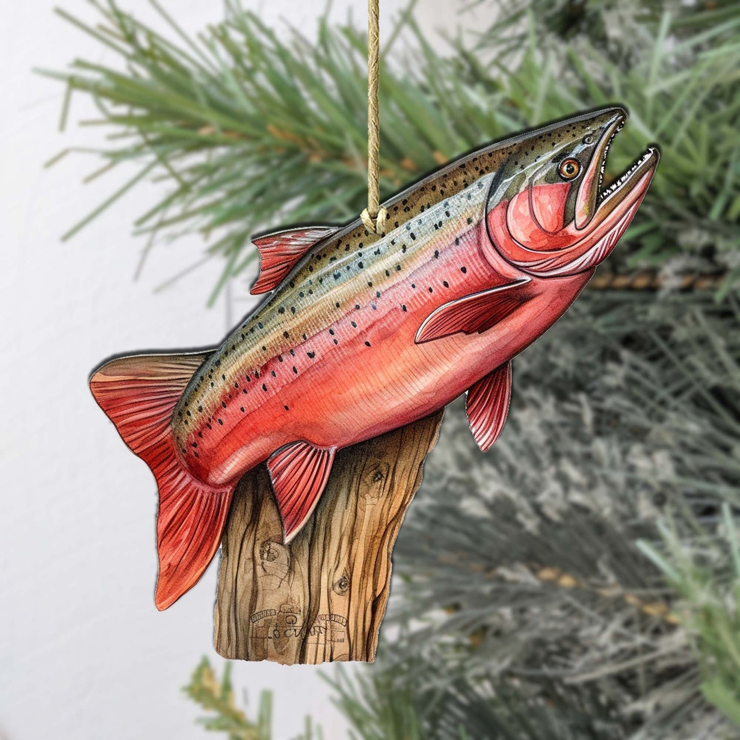 Alaskan Red Sockeye Wooden Ornaments by G.Debrekht - Wildlife Holiday Decor - 8710109-1
