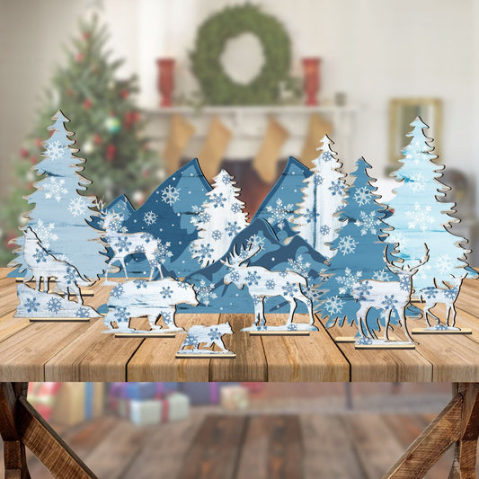 Winter Forest Village Set of 15 by G. DeBrekht - Christmas Decor - 852750-S15