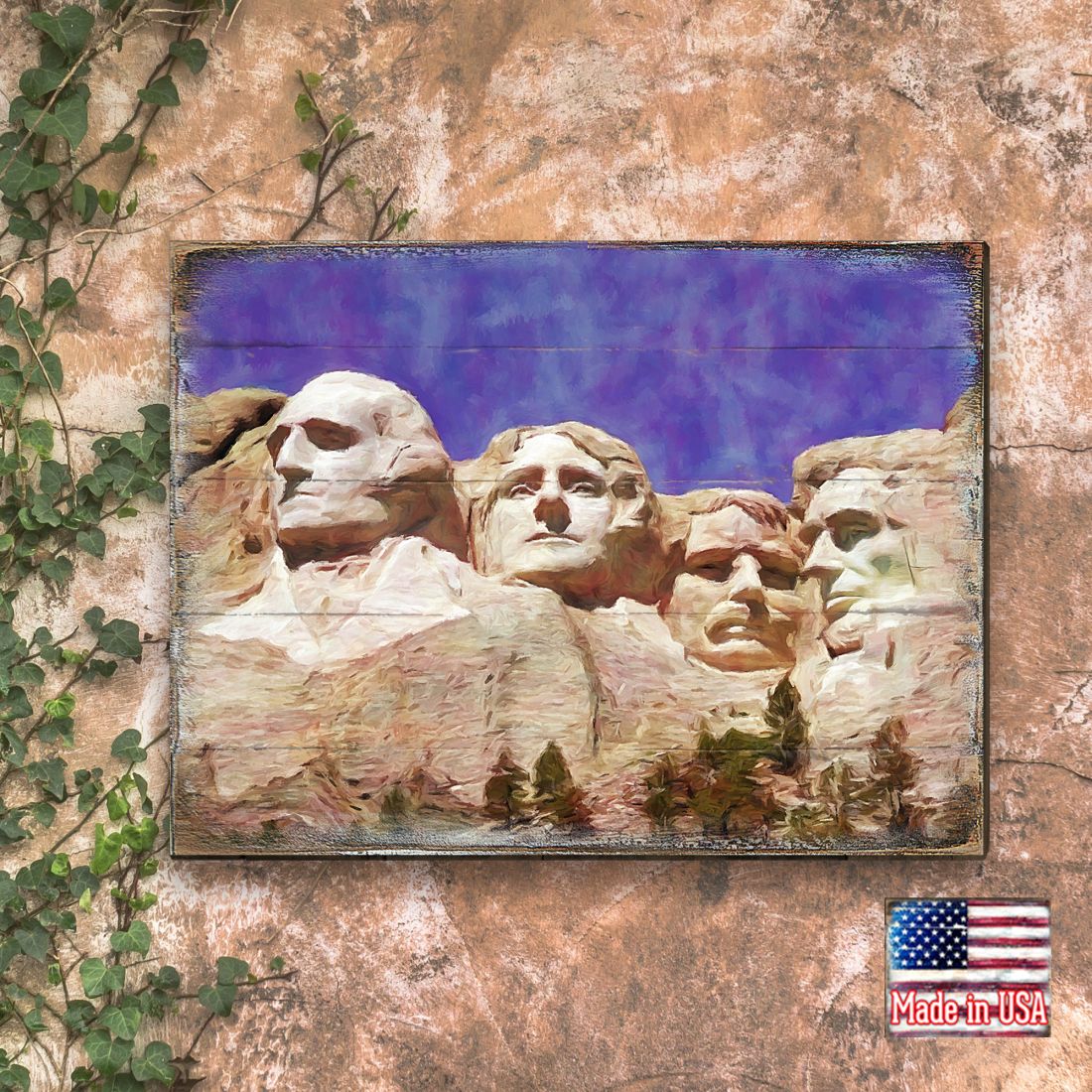 Amarante Mount Rushmore Wooden Wall Art by Nature Wonders - Nature Wildlife Decor  - 95247B