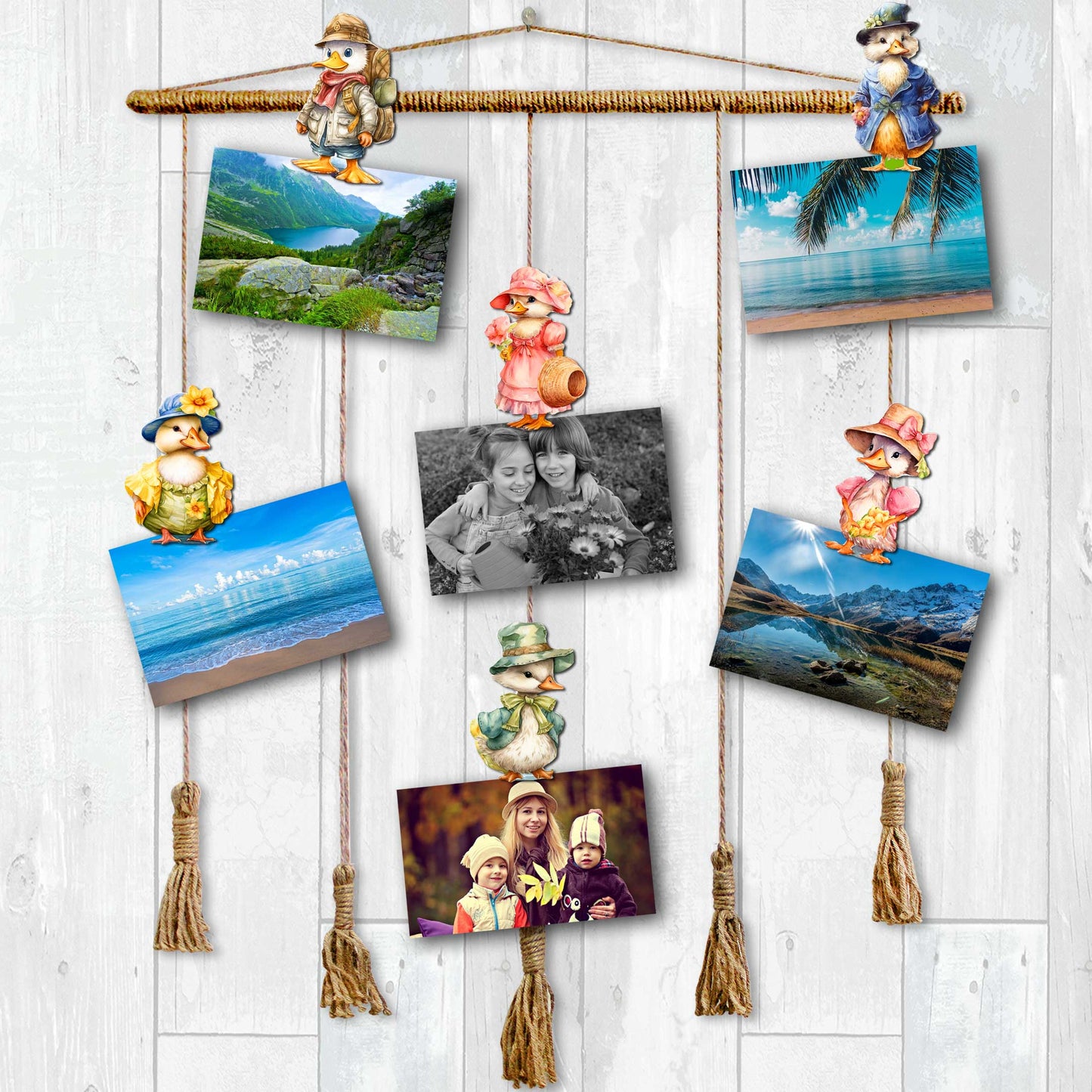 Easter Ducks Decorative Wooden Clip-on Ornaments Set of 6 by G. Debrekht - Easter Decor - 8090043C-S6