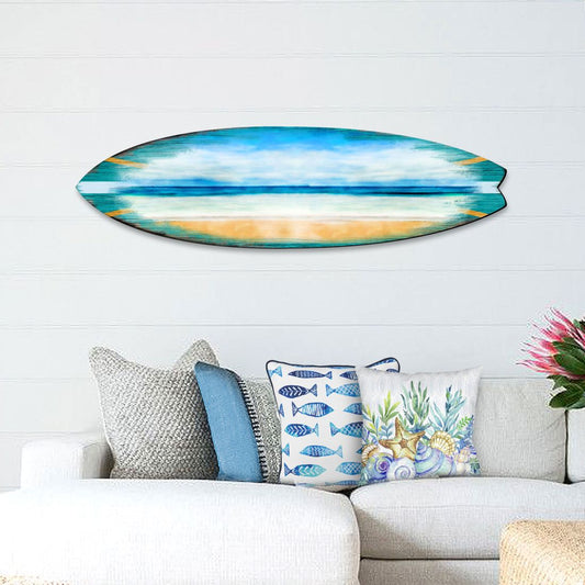 Ocean Surfboard Coastal Door Art by G. DeBrekht - Coastal Holiday Decor - 8490102HS