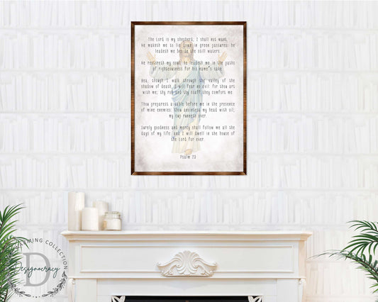 The Lord Is My Shepherd - Wooden Kitchen Blessing - PSALM 23 - Contemporary Decor - Religious Wall Art - Nursery Wall Art - 310334
