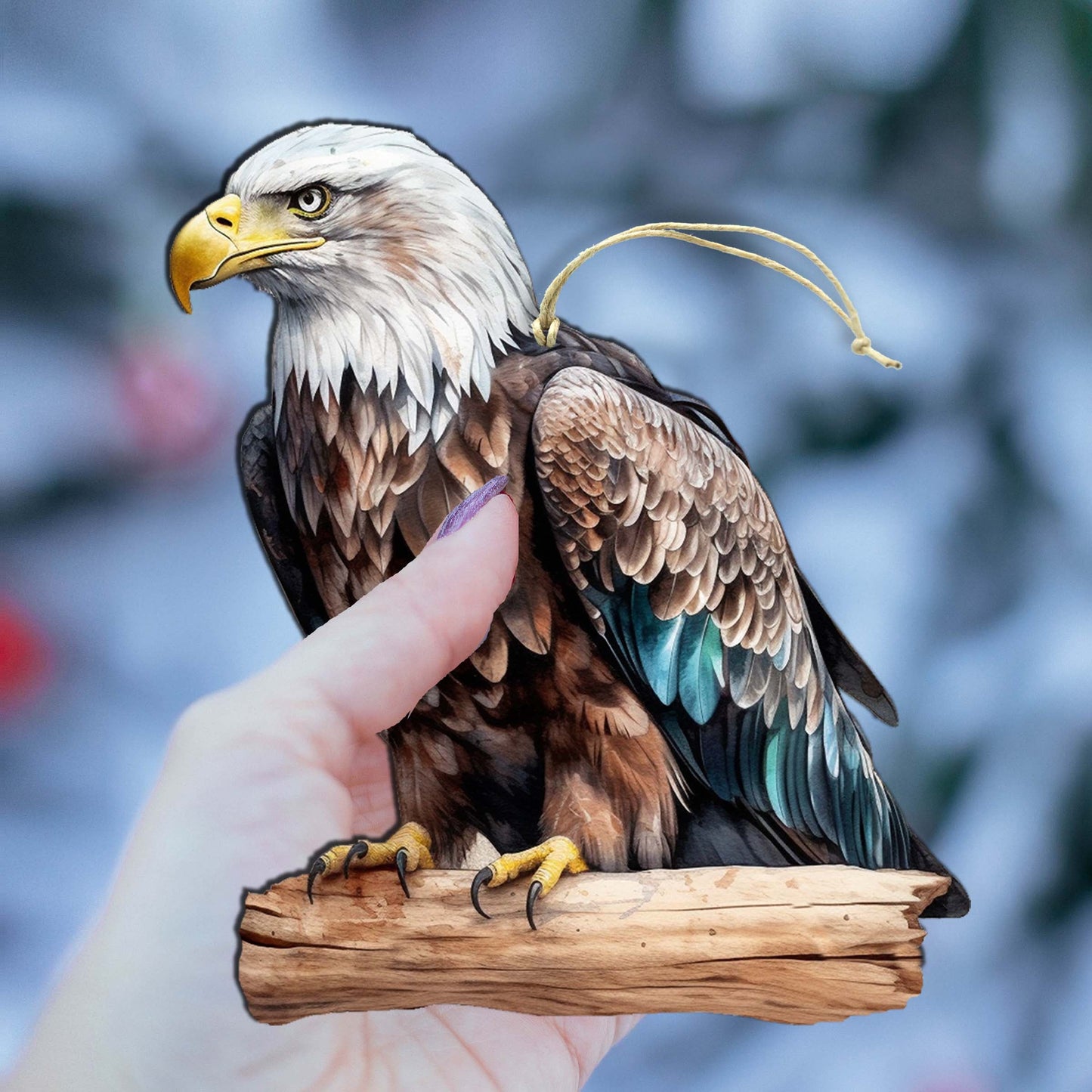 Bald Eagle Wooden Ornaments by G.Debrekht - Wildlife Holiday Decor - 8710101-2