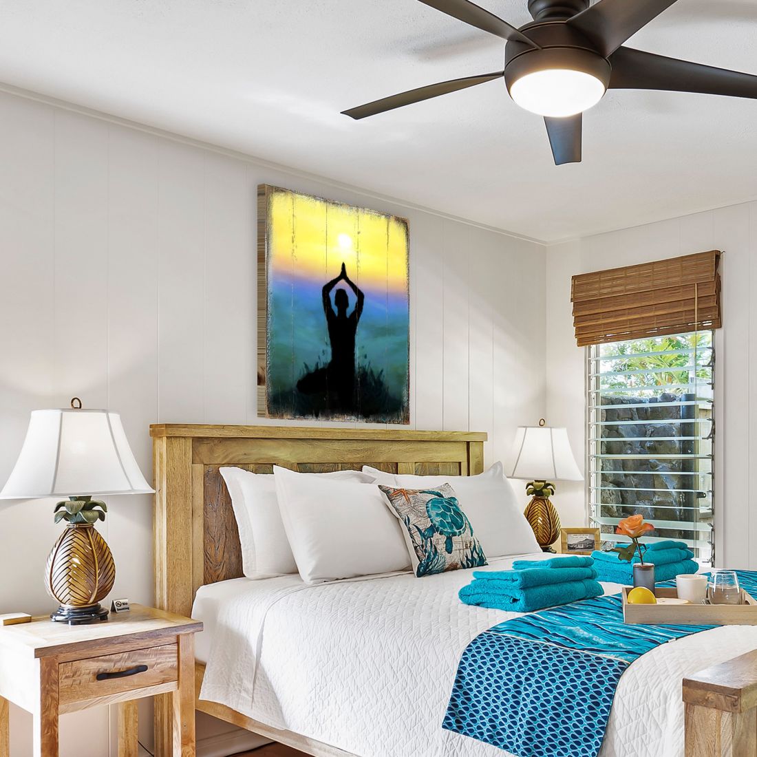 Yoga Art Wooden Wall Art by Nature Wonders - Nature Health Decor - 98435B