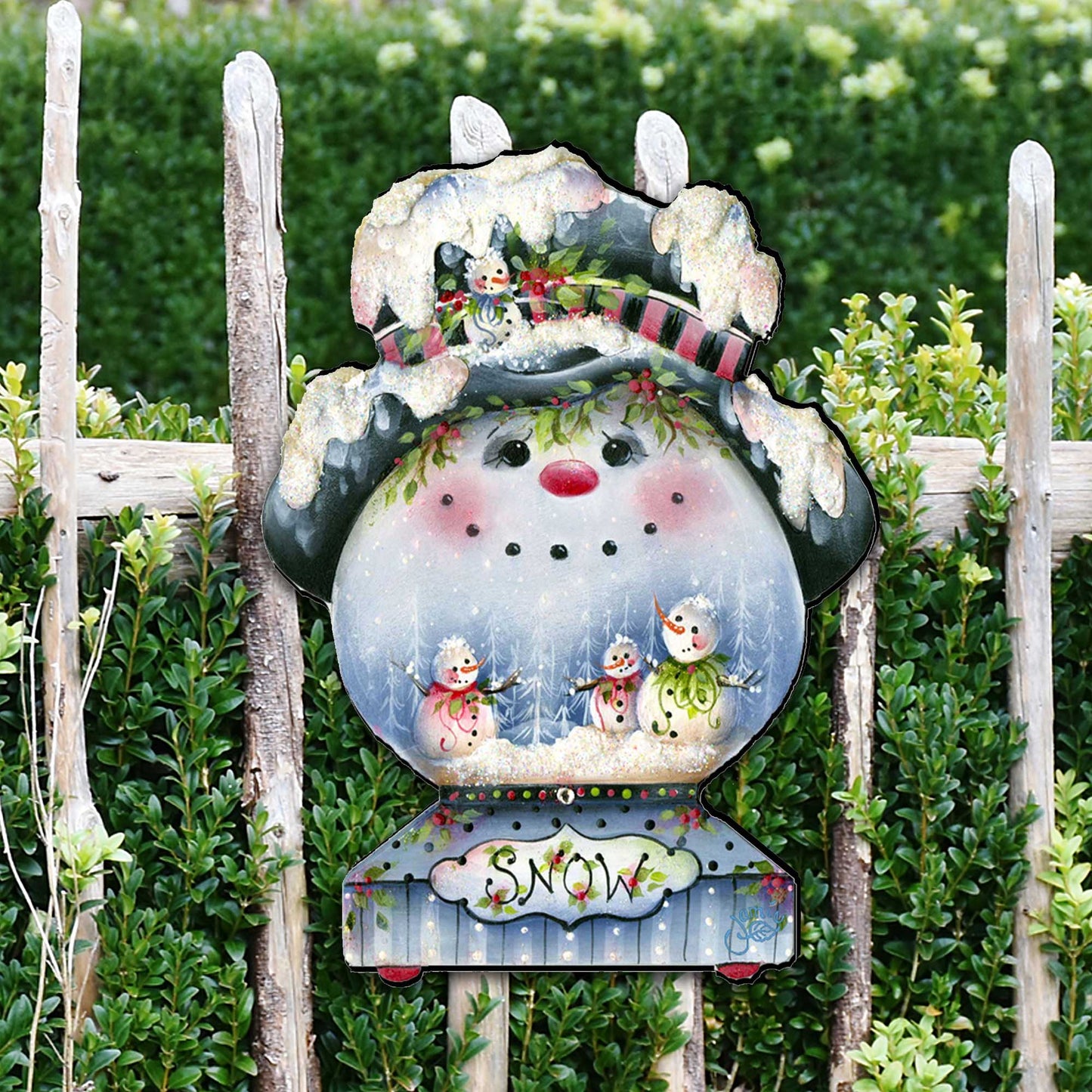 Joe Cool Snow Globe Door Decor by Jamie Mills-Price - Christmas Santa Snowman Decor - 8457506H