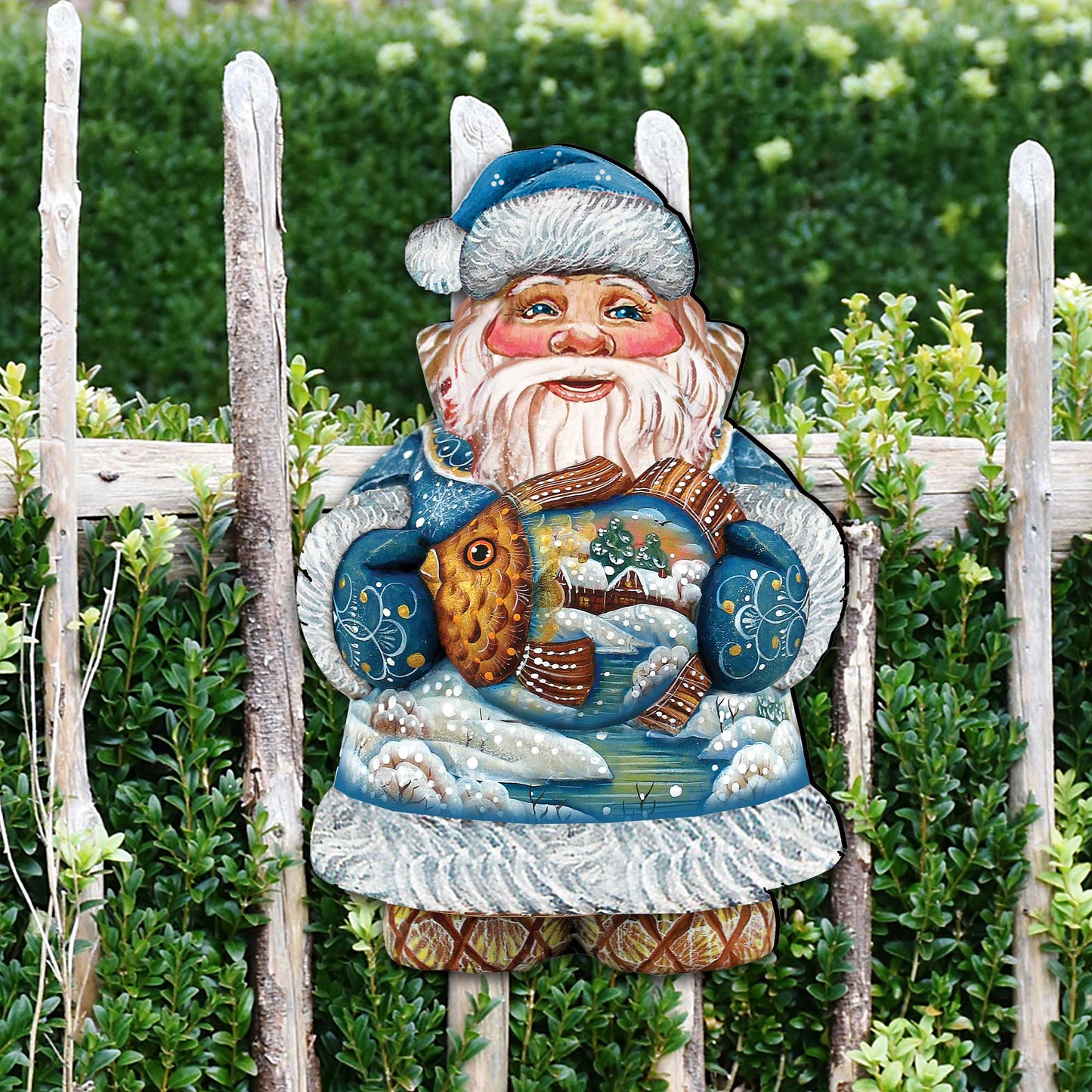 Goldfish Santa Christmas Door Decor by G. DeBrekht - Christmas Santa Snowman Decor - 8118201H