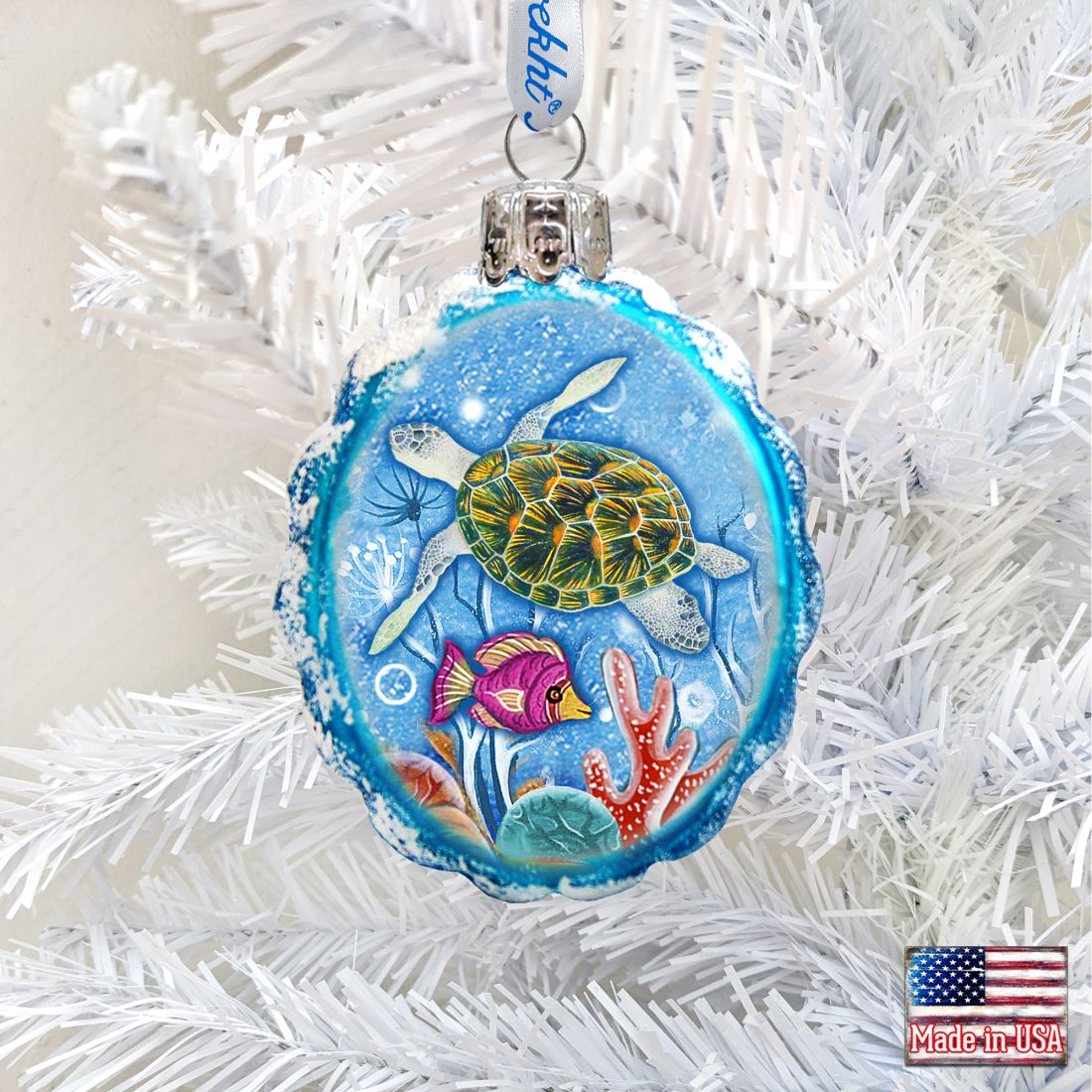 Turtle Mercury Glass Ornament by G. DeBrekht - Coastal Holiday Decor - 775479-2