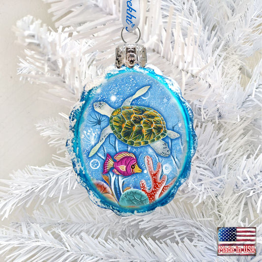 Turtle Mercury Glass Ornament by G. DeBrekht - Coastal Holiday Decor - 775479-2