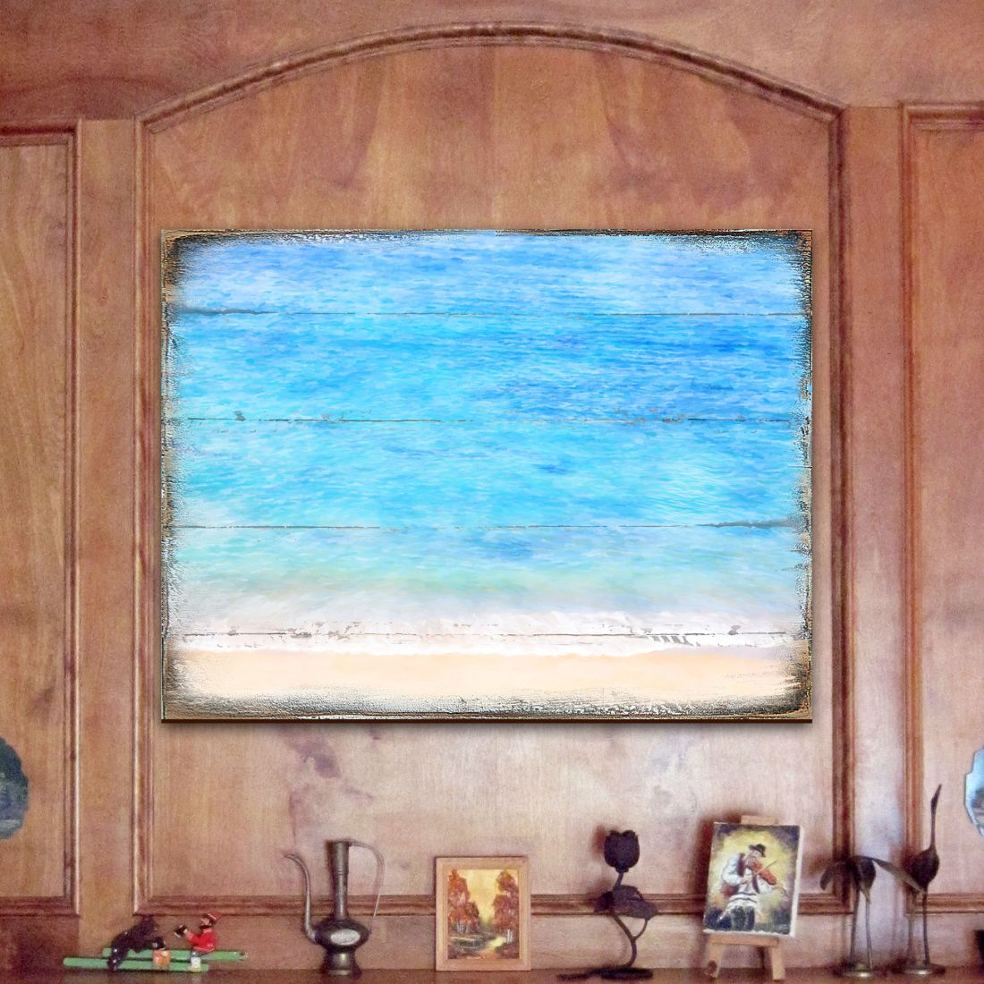 Spataro Beach Wood Wooden Coastal Wall Art by Nature Wonders - Coastal Sea-Life Decor - 95226-2B