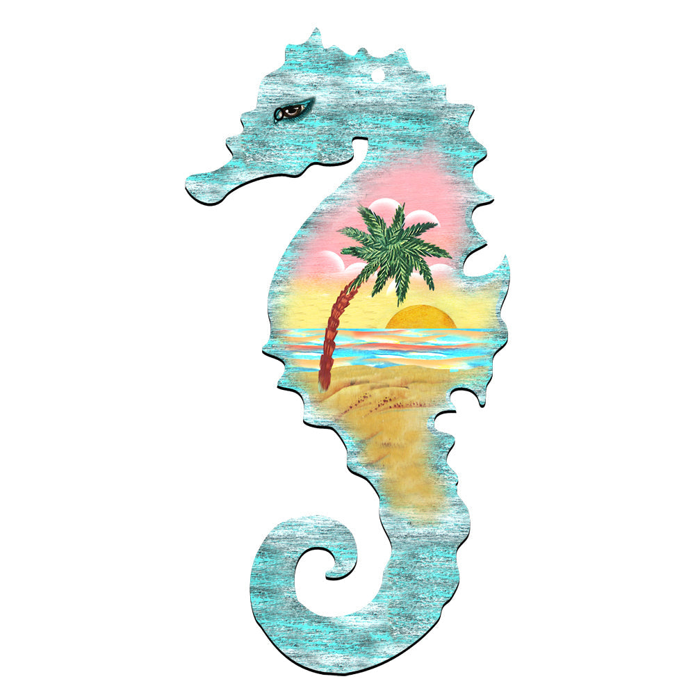 Seahorse Coastal Door Decor by G. DeBrekht - Coastal Holiday Decor - 8198517H