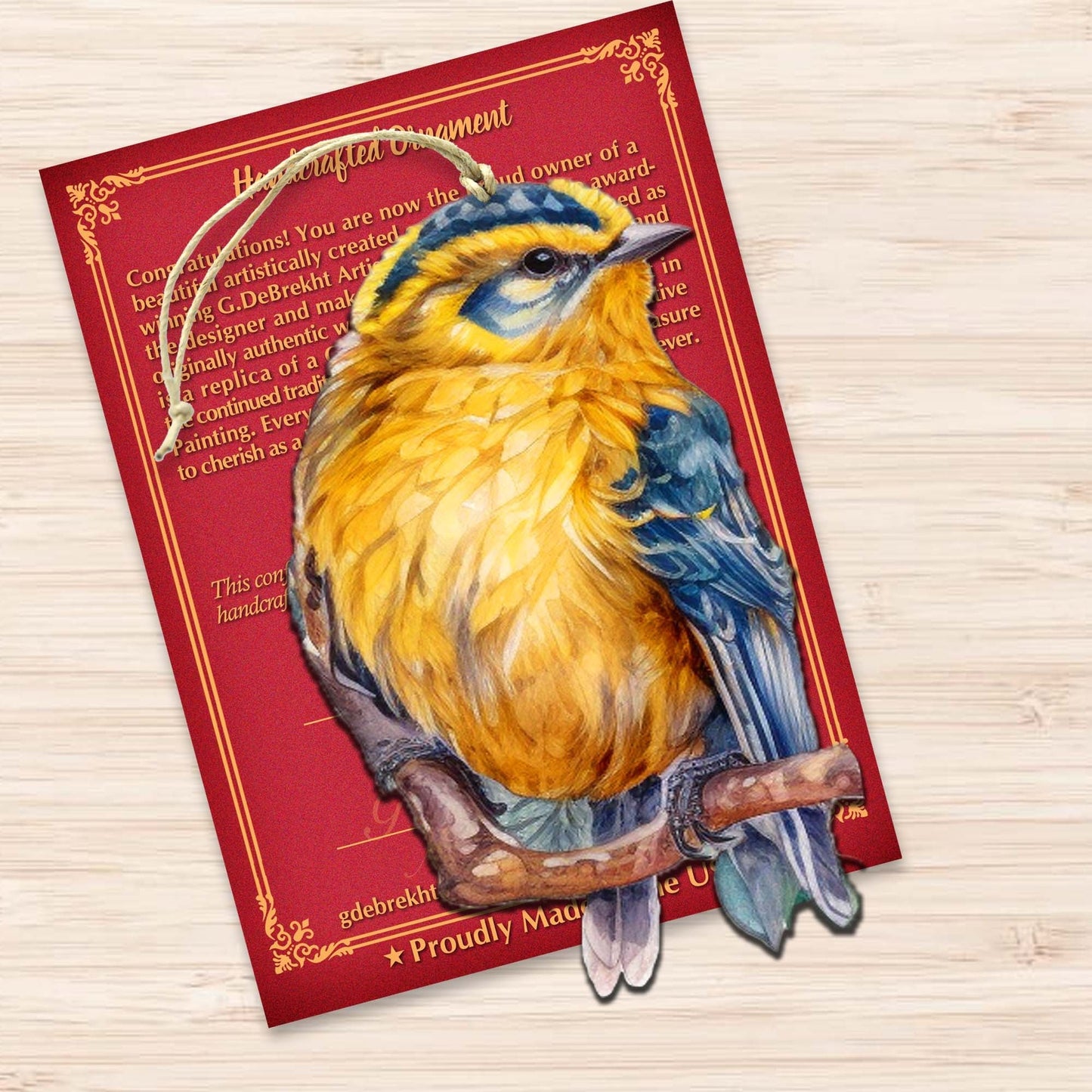 Alaskan Forest Bird Wooden Ornaments by G.Debrekht - Wildlife Holiday Decor - 8710005-4