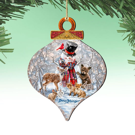 Forest Friends Wooden Ornaments by Gelsinger - Christmas Santa Snowman Decor - 8031155-DG
