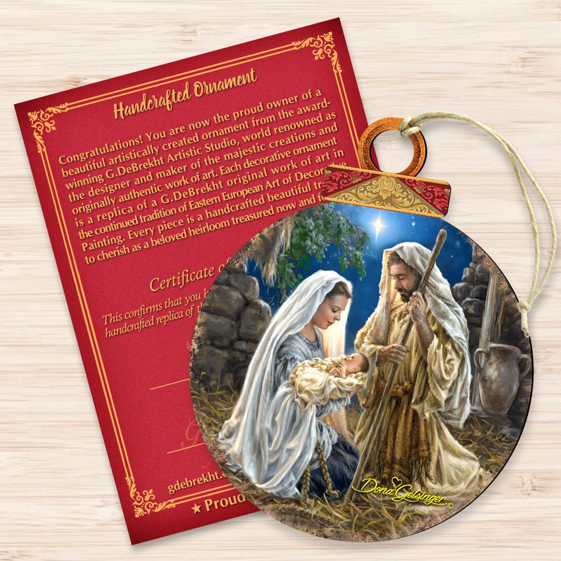 Glory to God Ball Wooden Ornaments by Gelsinger - Nativity Holiday Decor - 8021010-1722