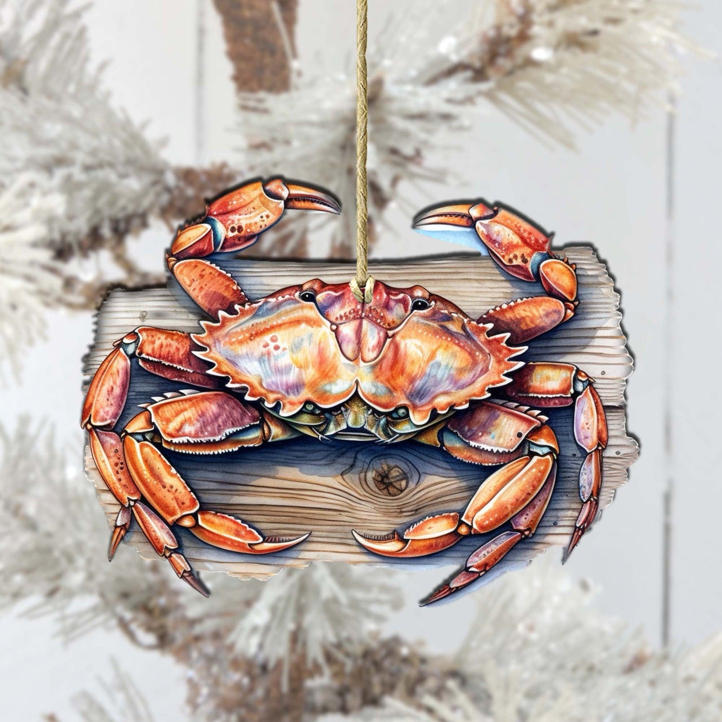 Alaskan Crab Wooden Ornaments by G.Debrekht - Wildlife Holiday Decor - 8710121-1