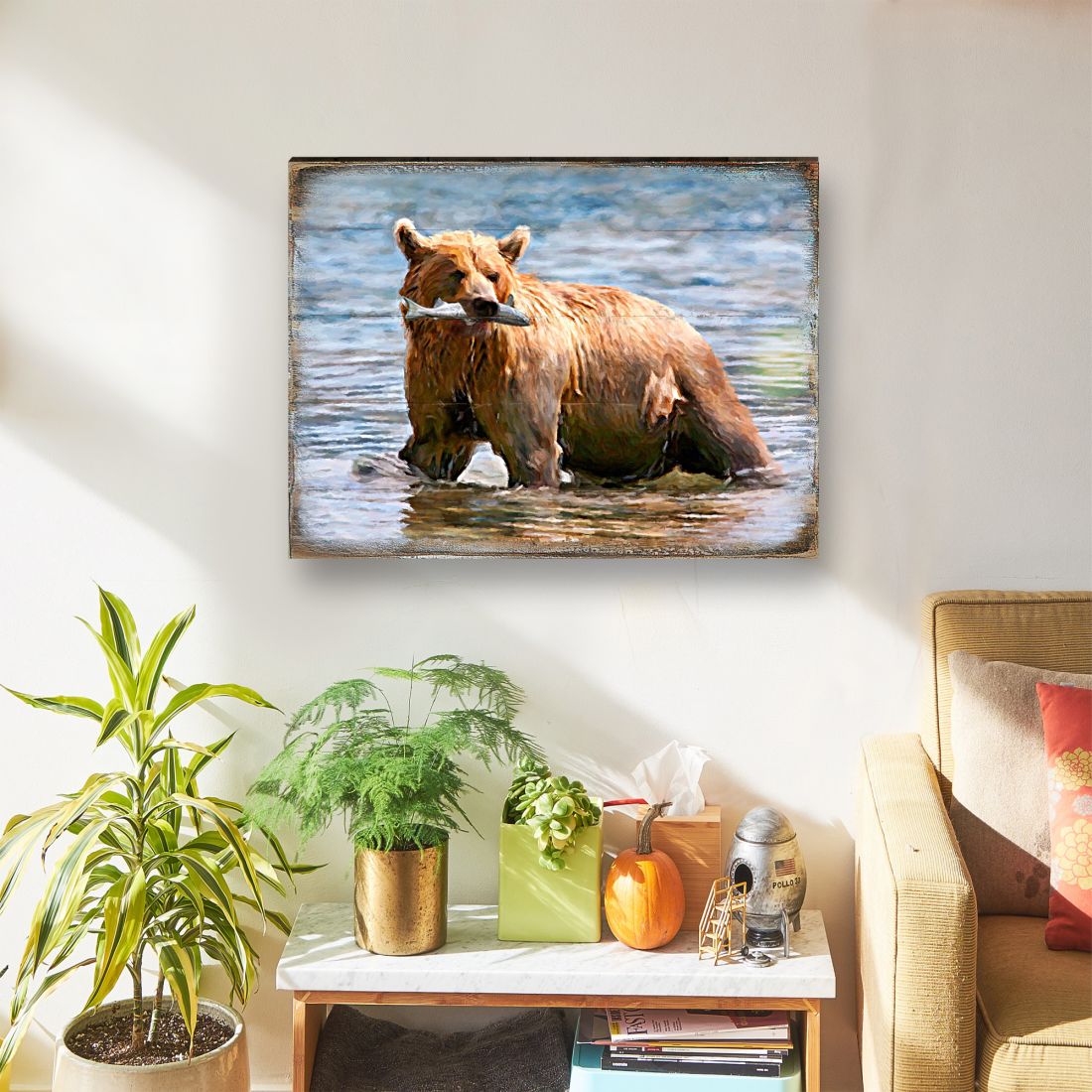 Bear Art Wooden Wall Art by Nature Wonders - Nature Wildlife Decor  - 95297B