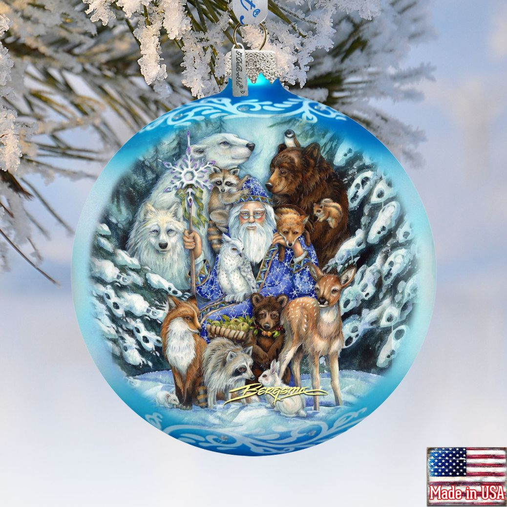 The Animal Whisperer Glass Ornament Limited Edition by J. Bergsma - Wildlife Holiday Decor - 73911-JB