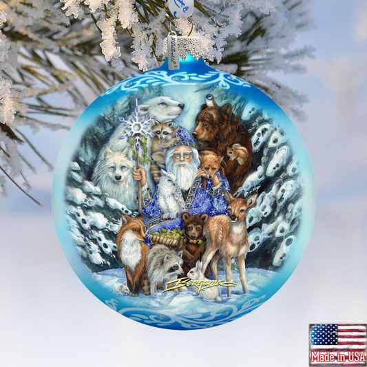 The Animal Whisperer Glass Ornament Limited Edition by J. Bergsma - Wildlife Holiday Decor - 73911-JB