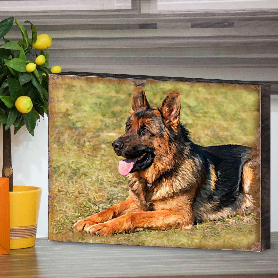 German Shepherd Art Wooden Wall Art by Nature Wonders - Pets Dog and Cats Decor - 95346B