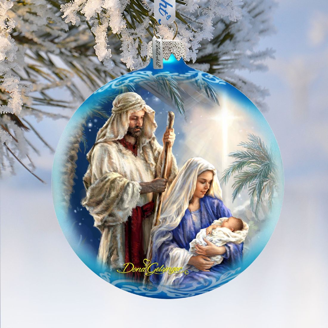 Holy Night Glass Ornament Limited Edition by D. Gelsinger - Nativity Holiday Decor - 73894-1618