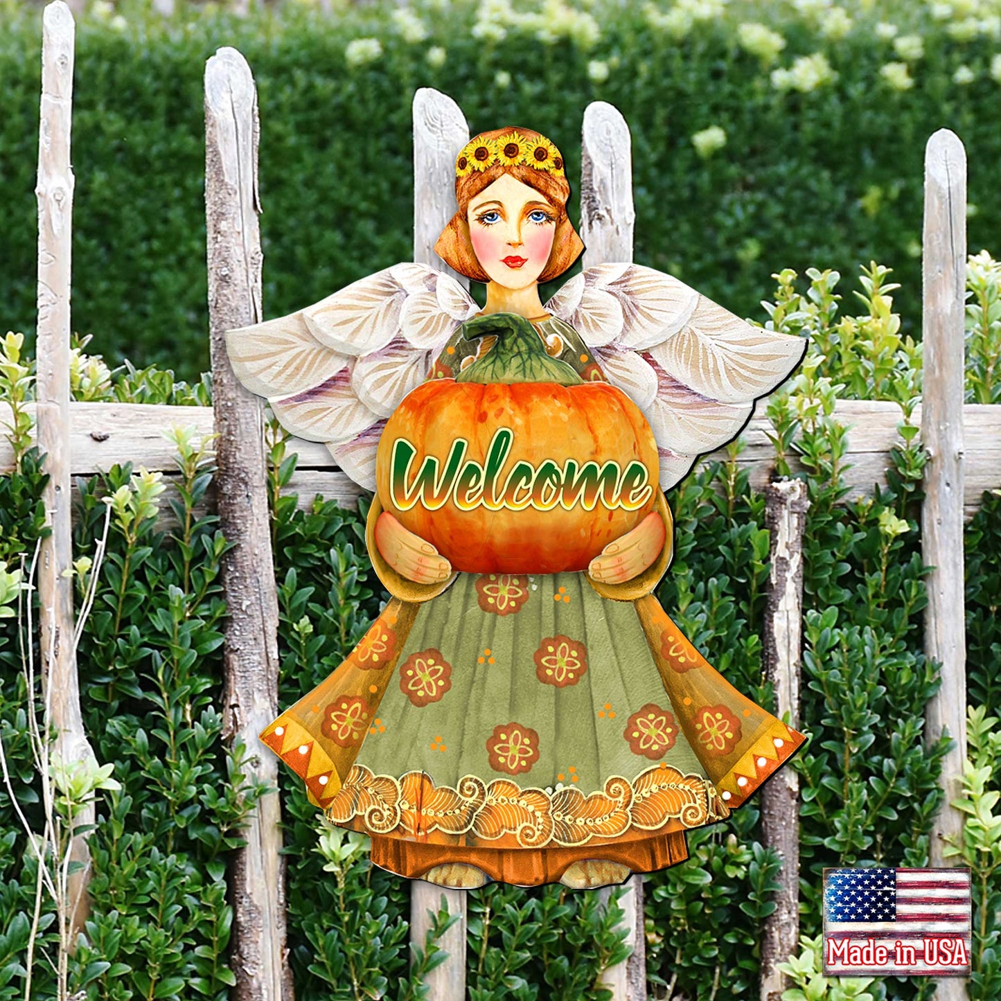 Welcome Fall Angel Halloween Door Decor by G. DeBrekht - Thanksgiving Halloween Decor - 8155232-2H