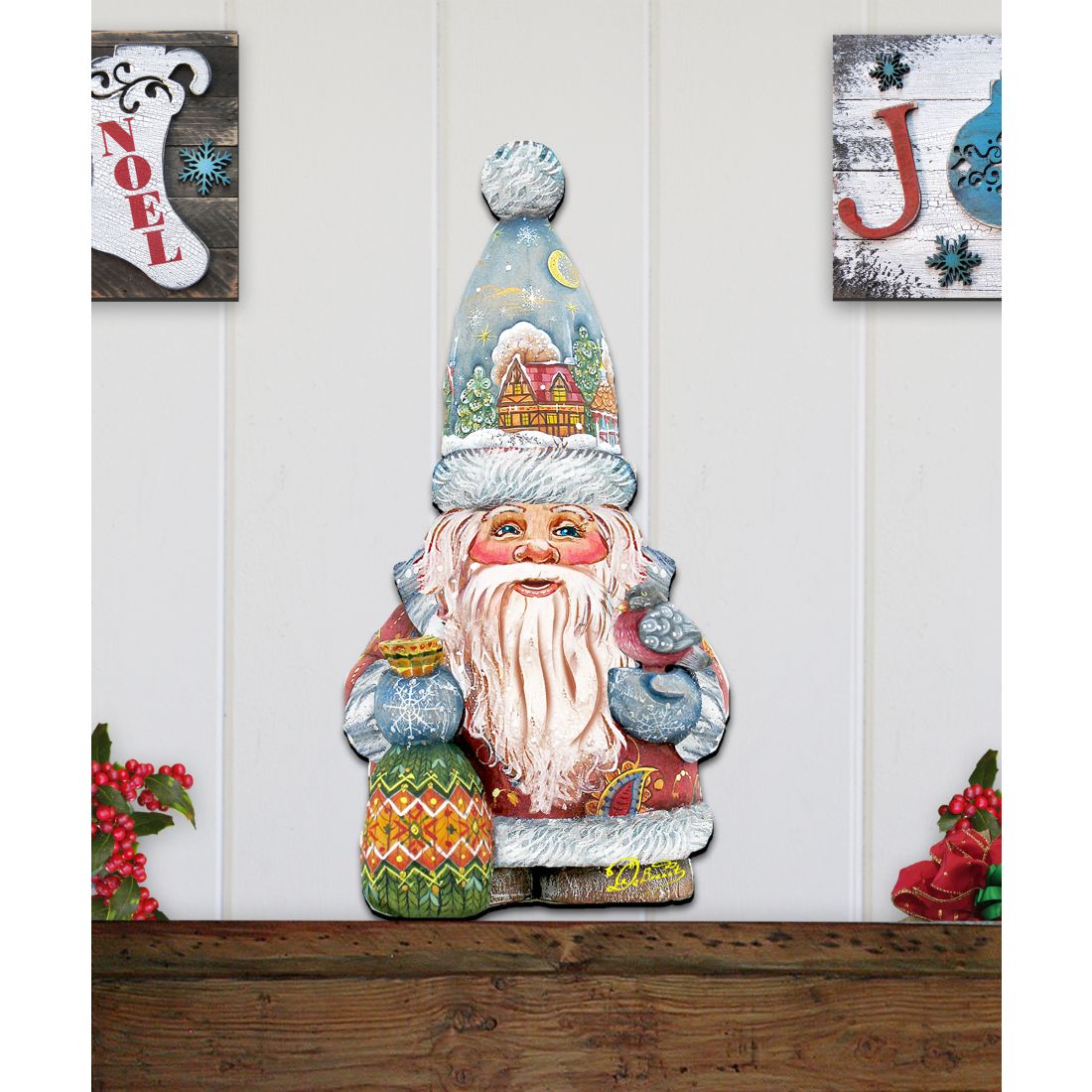 The First Noel Christmas Door Decor by G. DeBrekht - Christmas Santa Snowman Decor - 8116410H