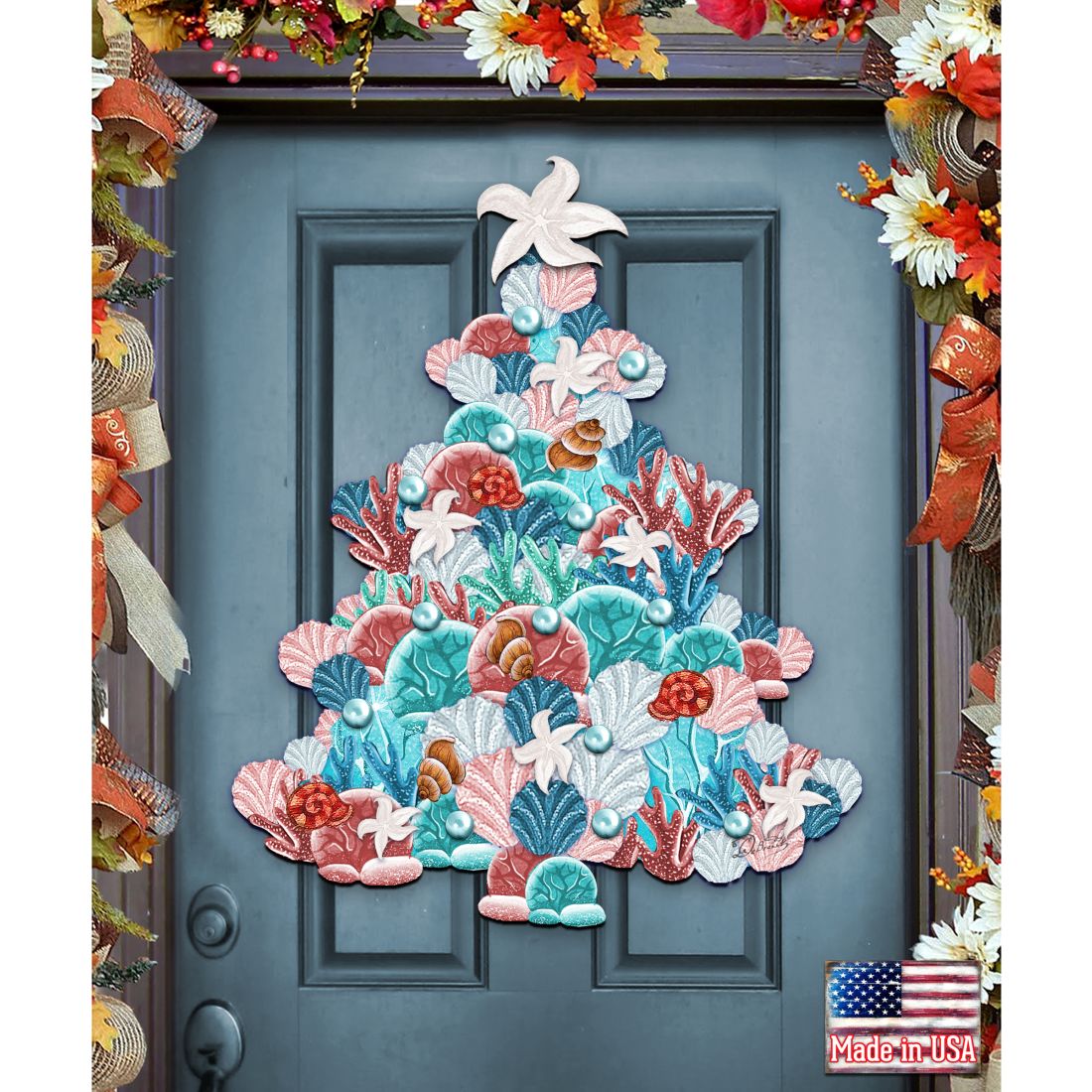 Coastal Tree Coastal Door Decor by G. DeBrekht - Coastal Holiday Decor - 8193149H