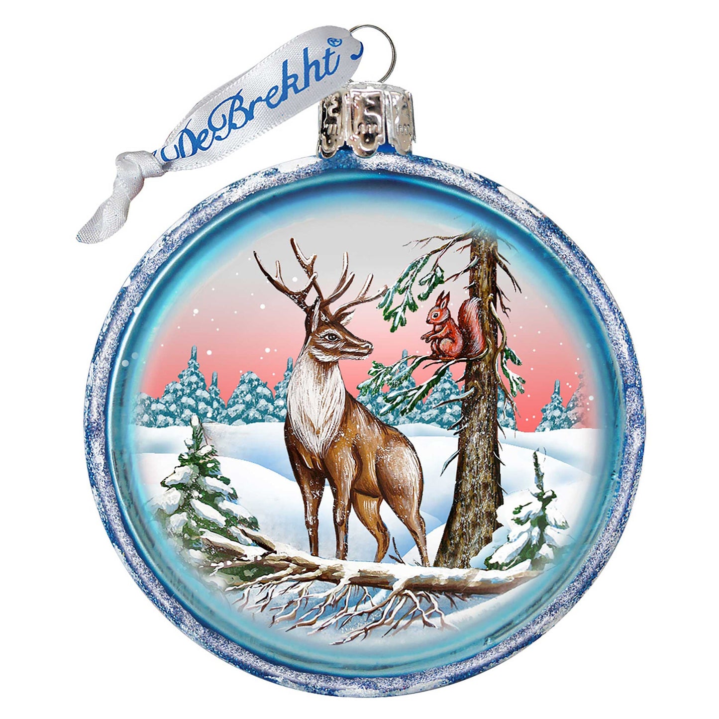 Reindeer Ball Glass Ornament by G. DeBrekht - Wildlife Holiday Decor - 73410