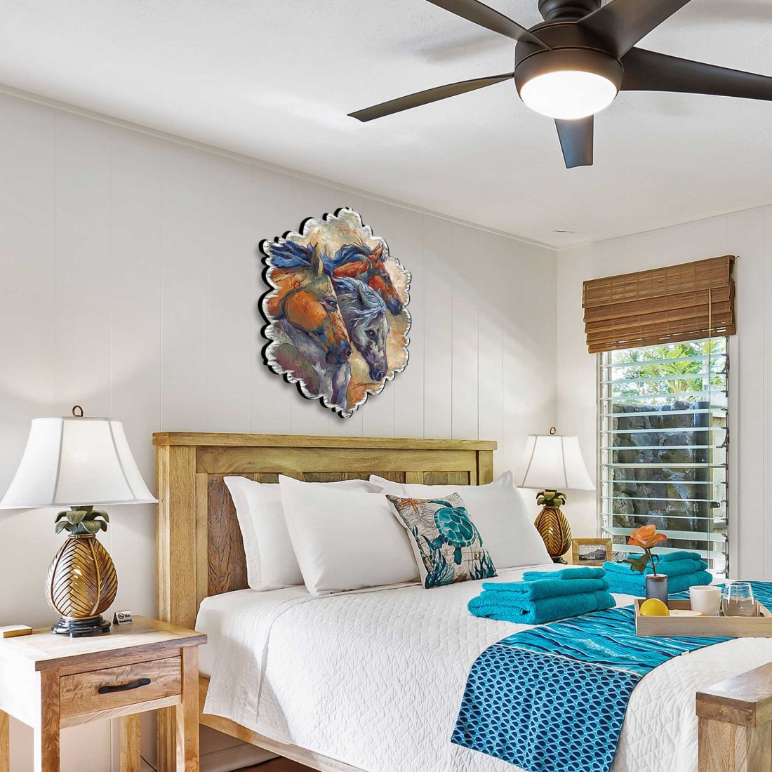 Let Them Run Horse Heads Wall Art by J. Bergsma - Wildlife Holiday Decor - 8591259W-JB