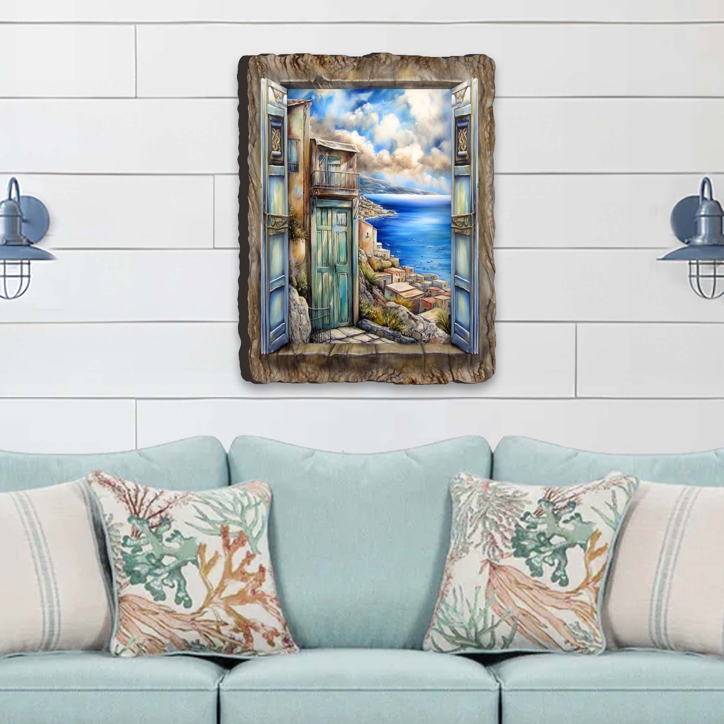 Coastal View Landscape Window Wall Art by G. DeBrekht Coastal Decor - 8492108W